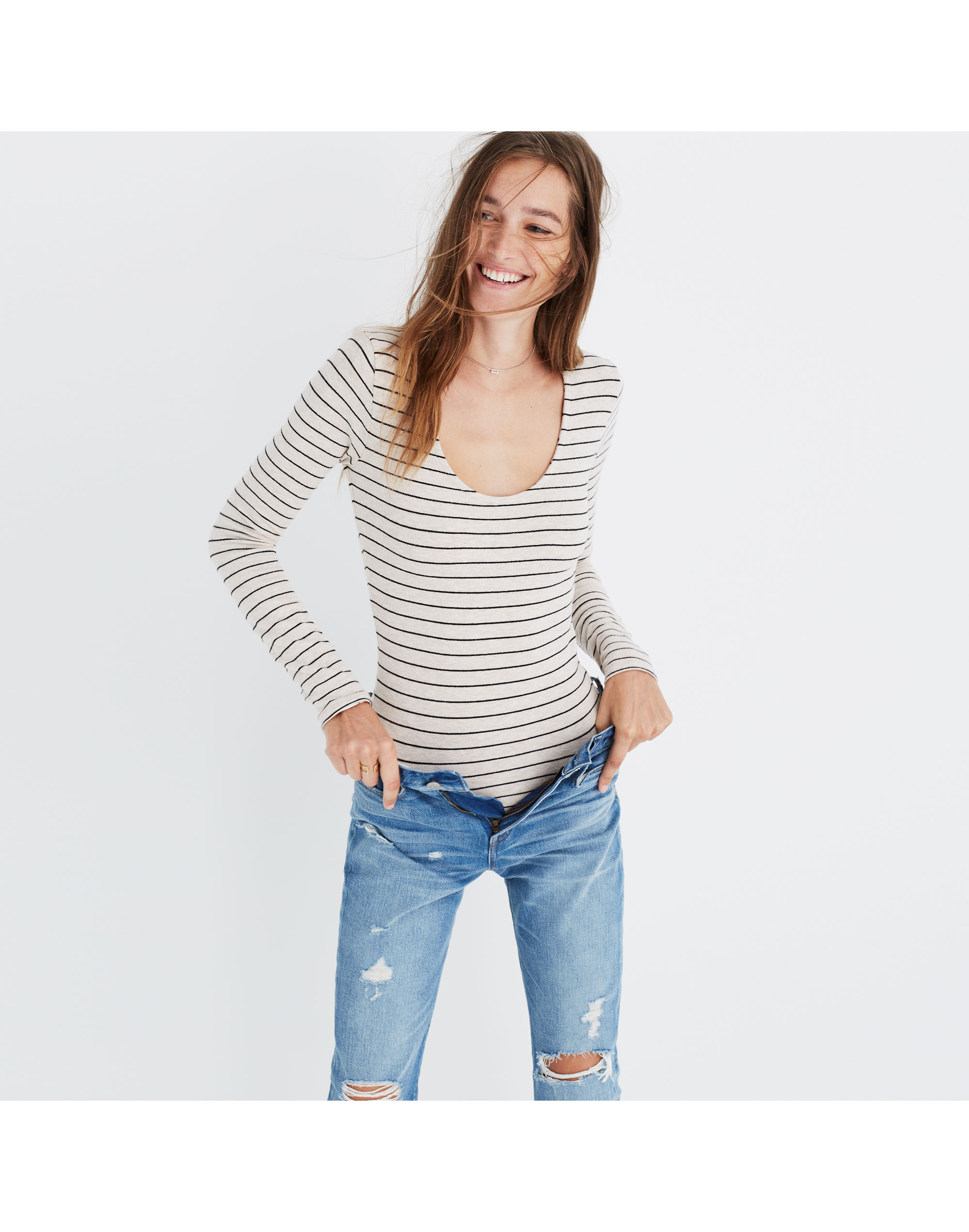 Song Scoop Bodysuit in Pierre Stripe | Madewell