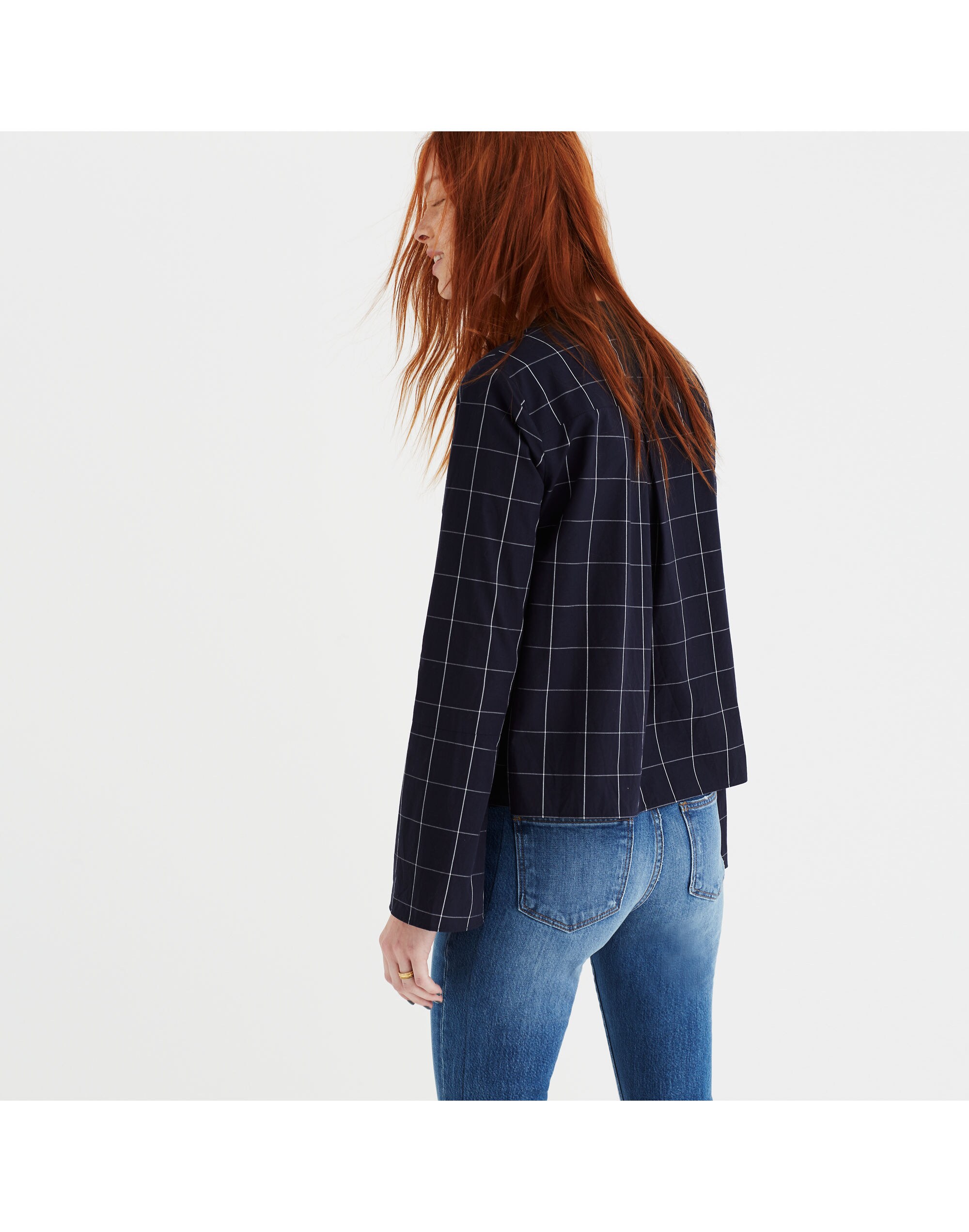 Bell-Sleeve Shirt Windowpane | Madewell