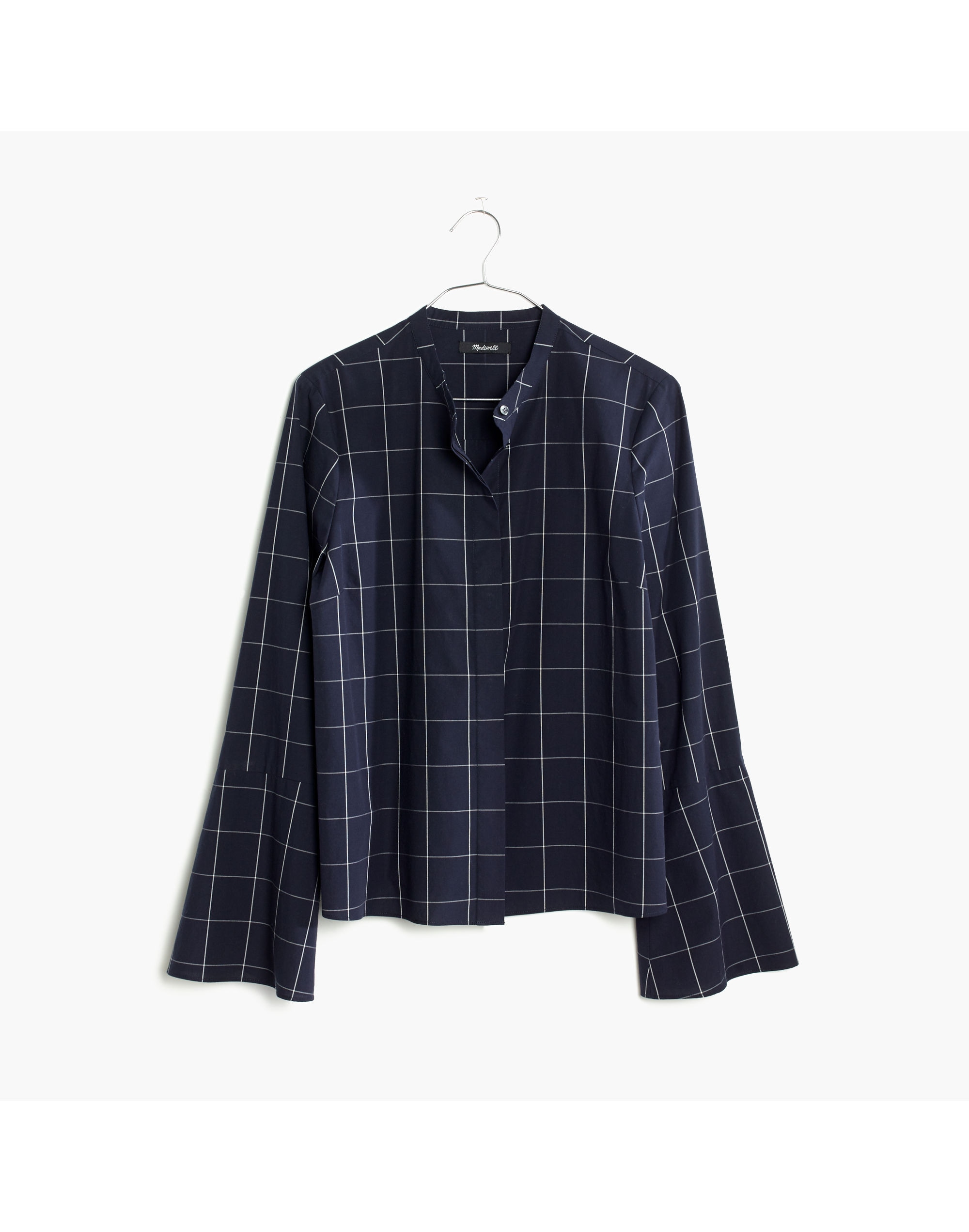 Bell-Sleeve Shirt Windowpane | Madewell