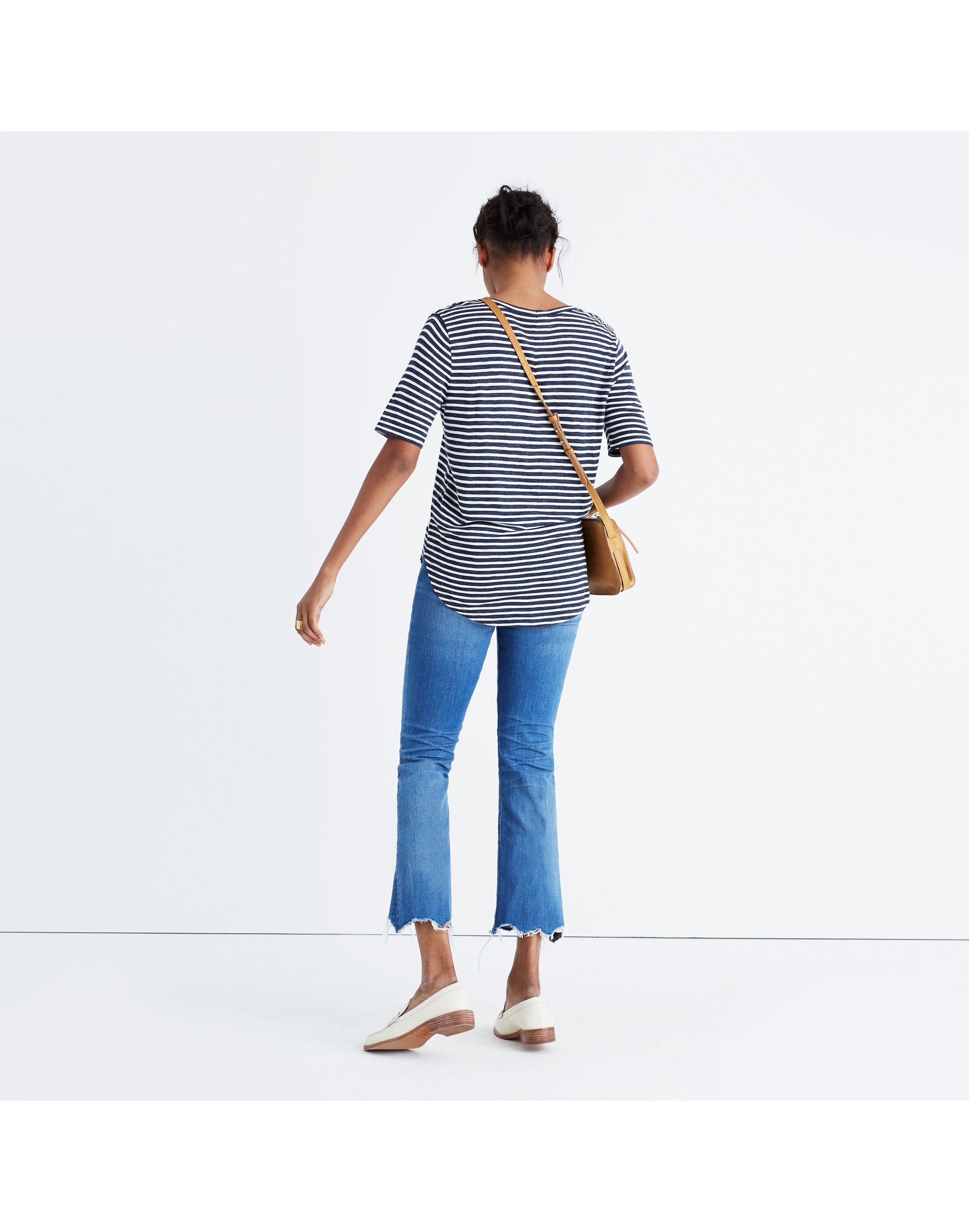 Anthem Split-Neck Tee Adriatic Stripe | Madewell