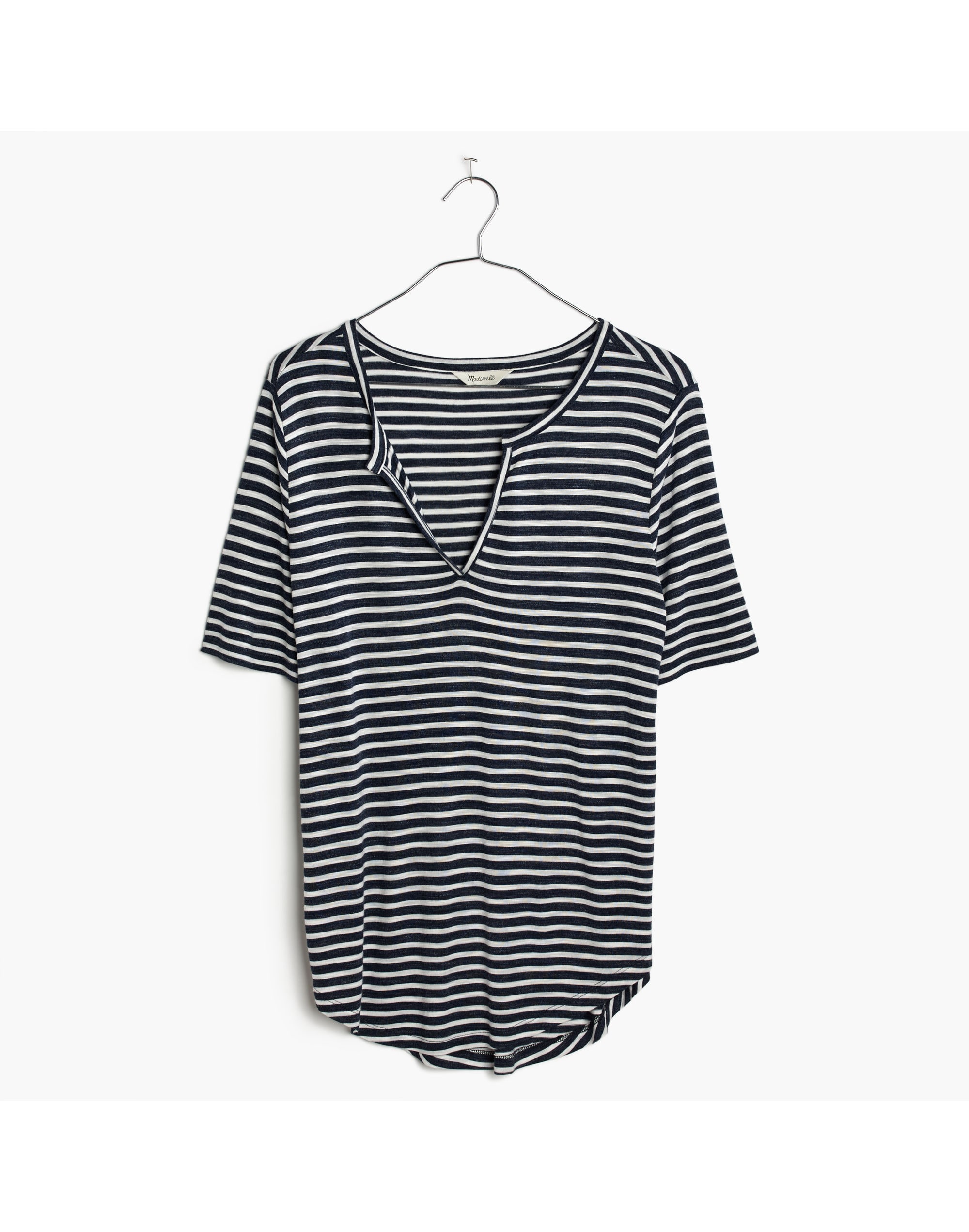 Anthem Split-Neck Tee Adriatic Stripe | Madewell