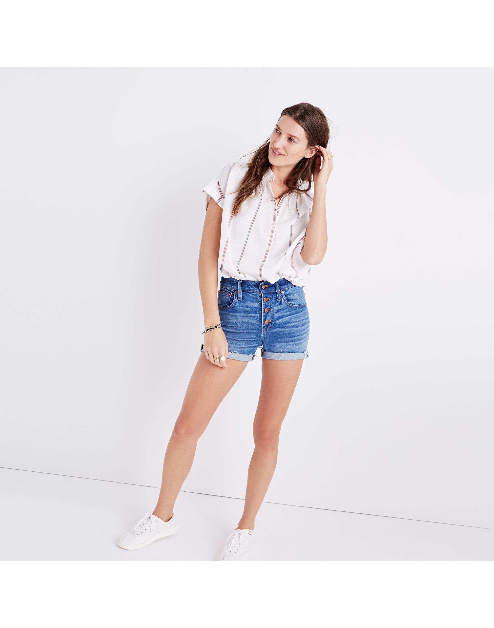 madewell button shorts