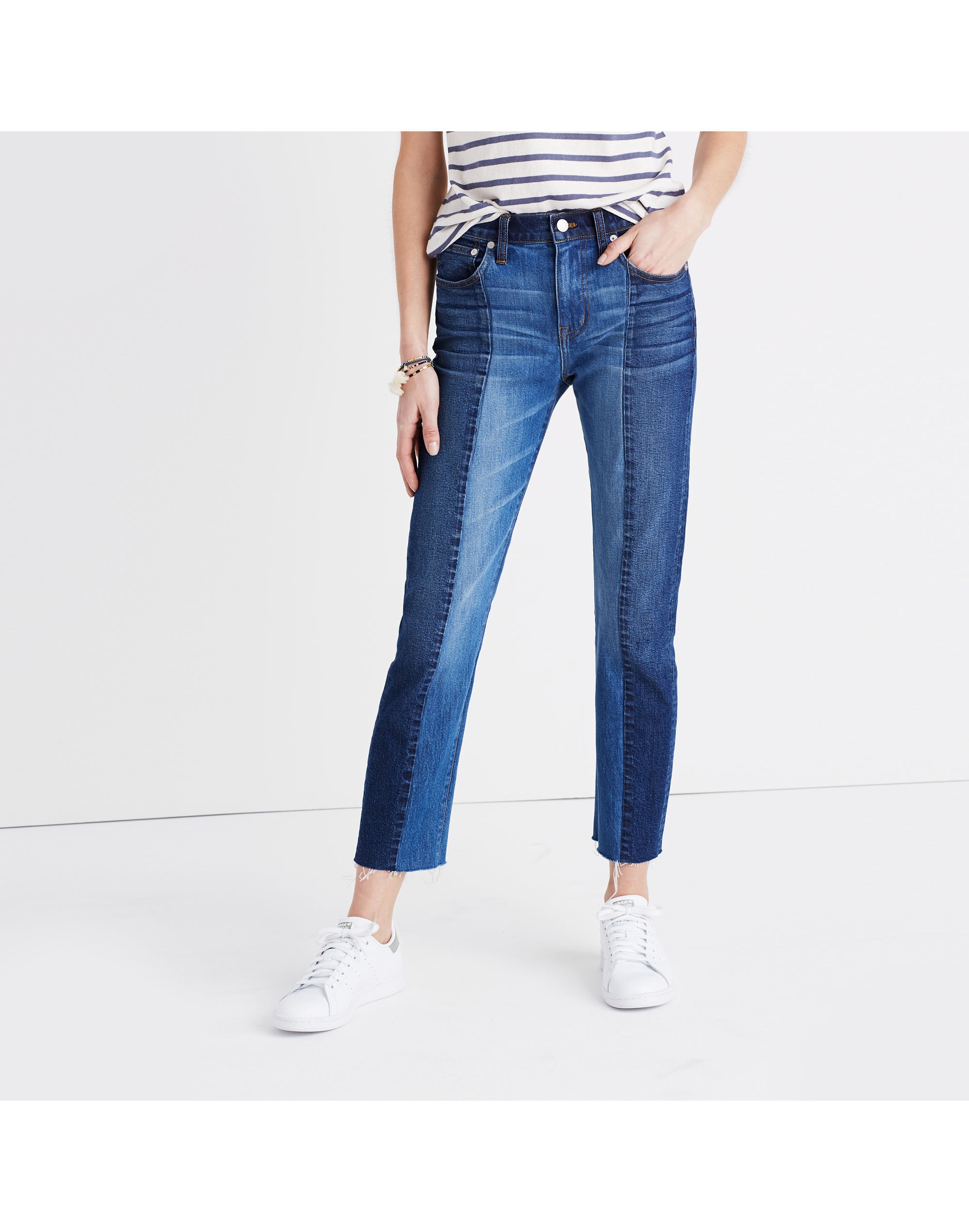 Cruiser Straight Crop Jeans: Two-Tone Edition | Madewell