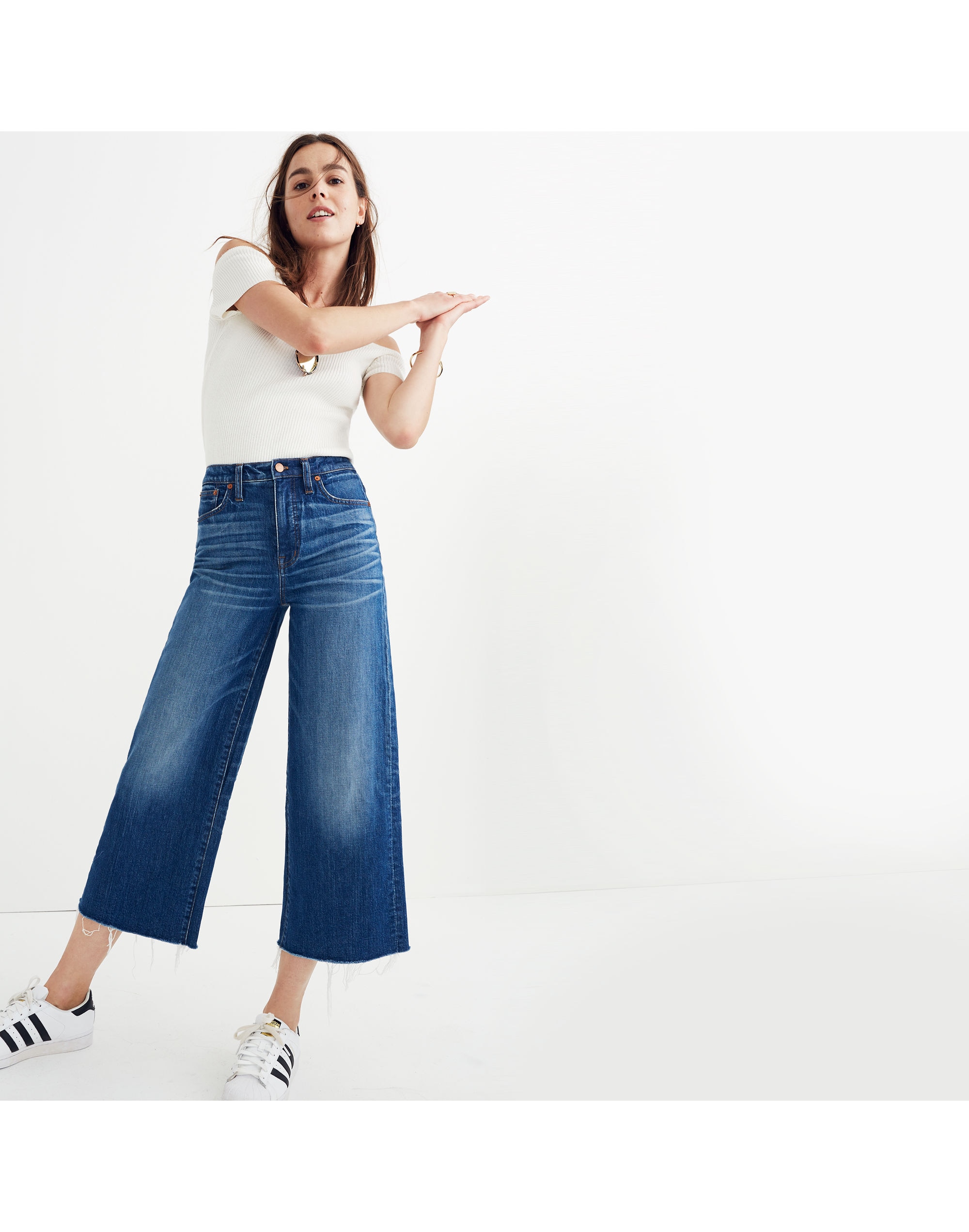 Wide-Leg Crop Jeans in Frida Wash | Madewell