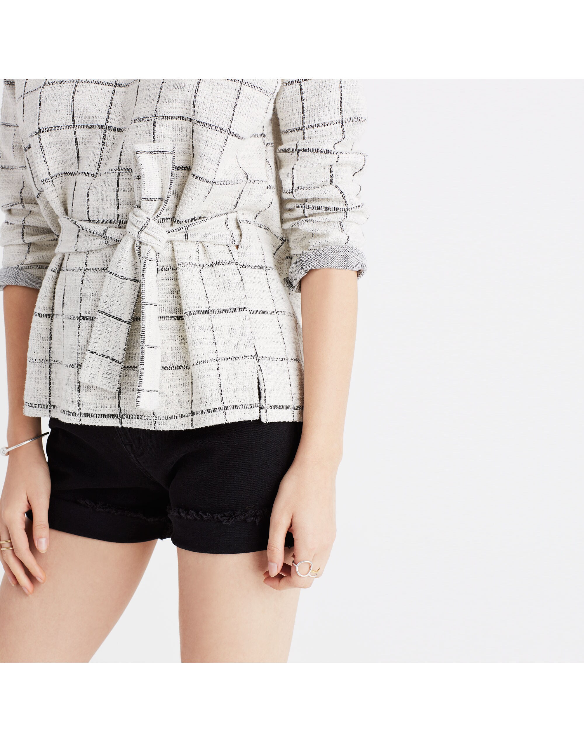 Windowpane Tie-Front Top | Madewell