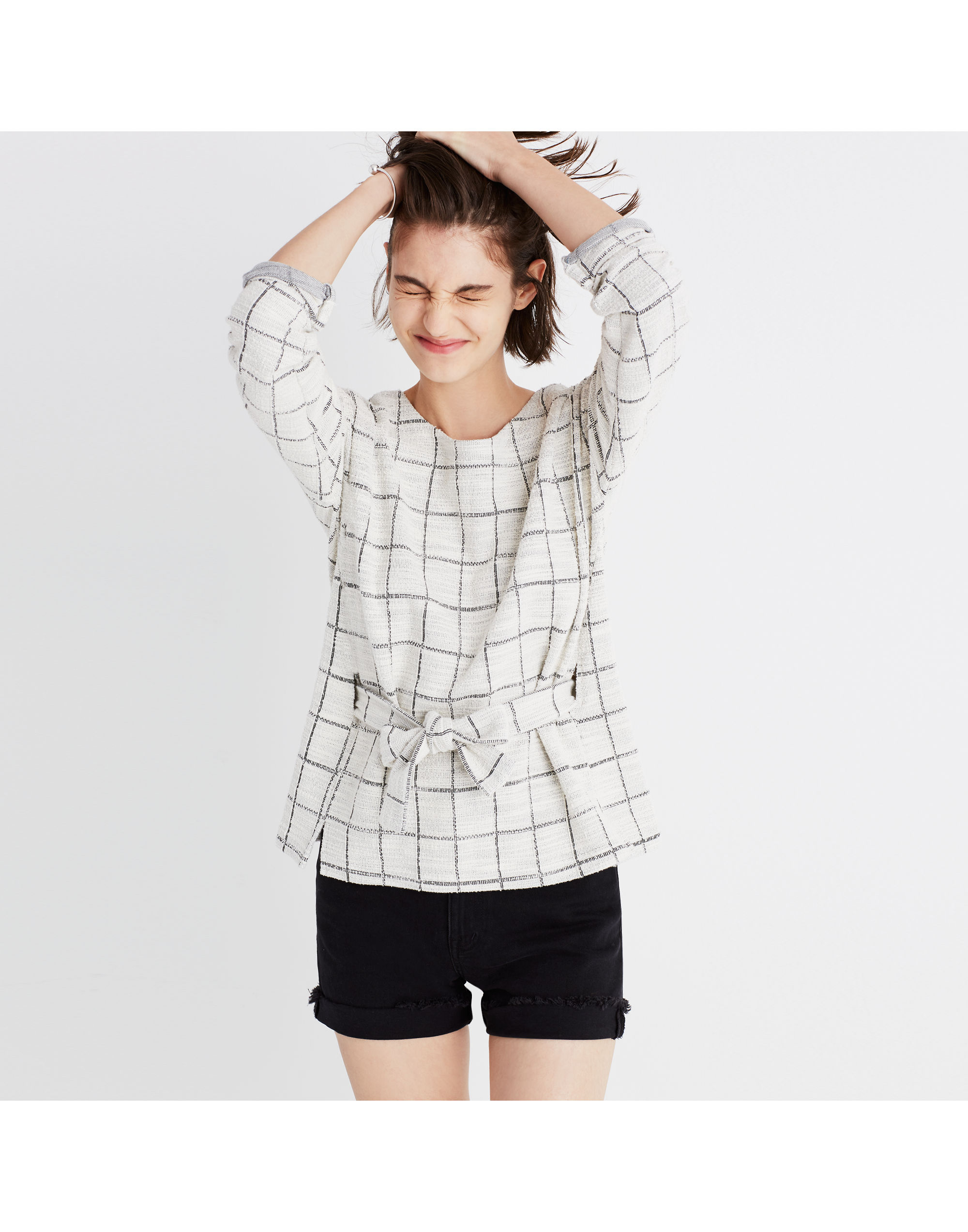 Windowpane Tie-Front Top | Madewell