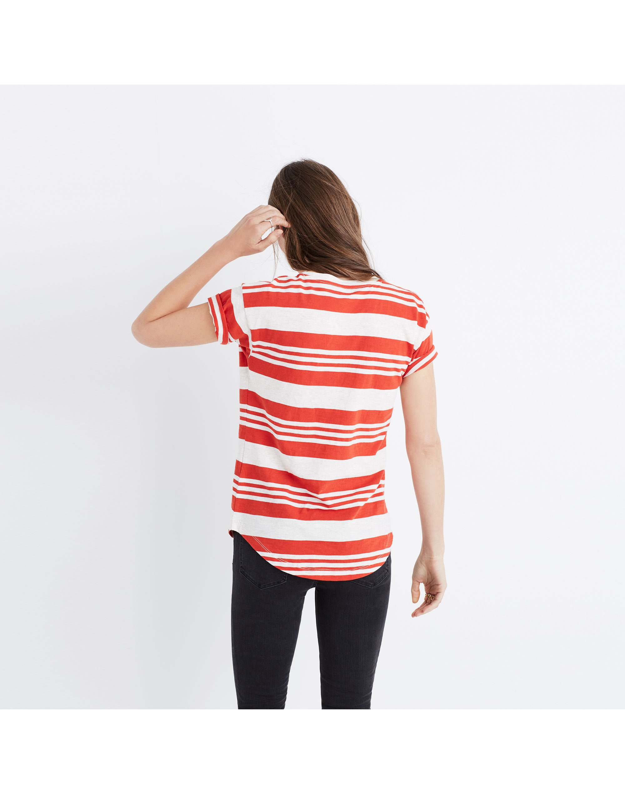 Whisper Cotton Crewneck Tee in Rampling Stripe | Madewell