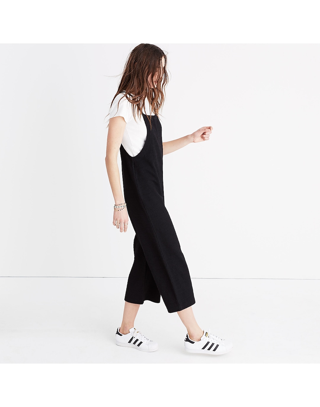 Knit Wide-Leg Overalls