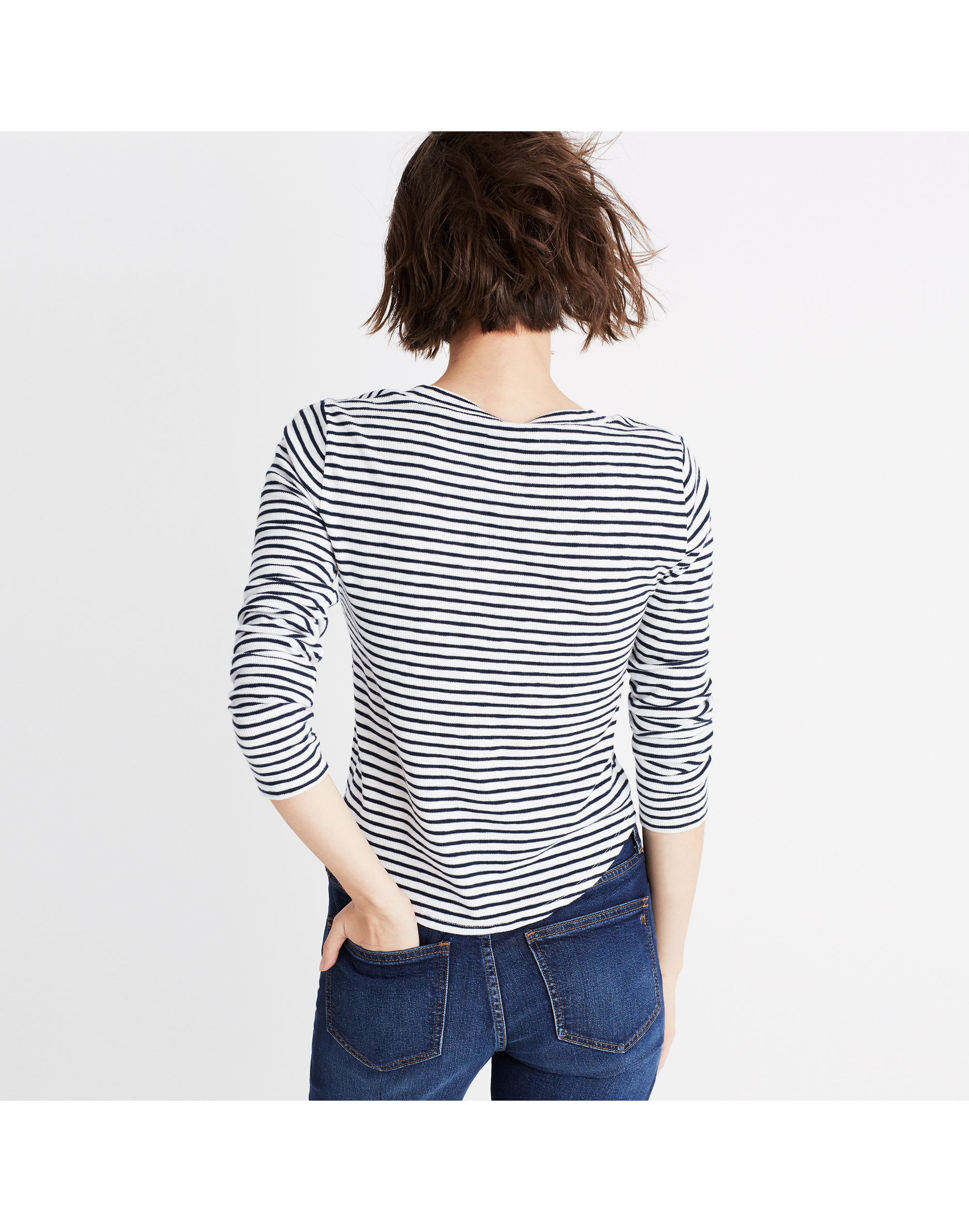 Sound Ribbed Crewneck Tee Kramer Stripe | Madewell