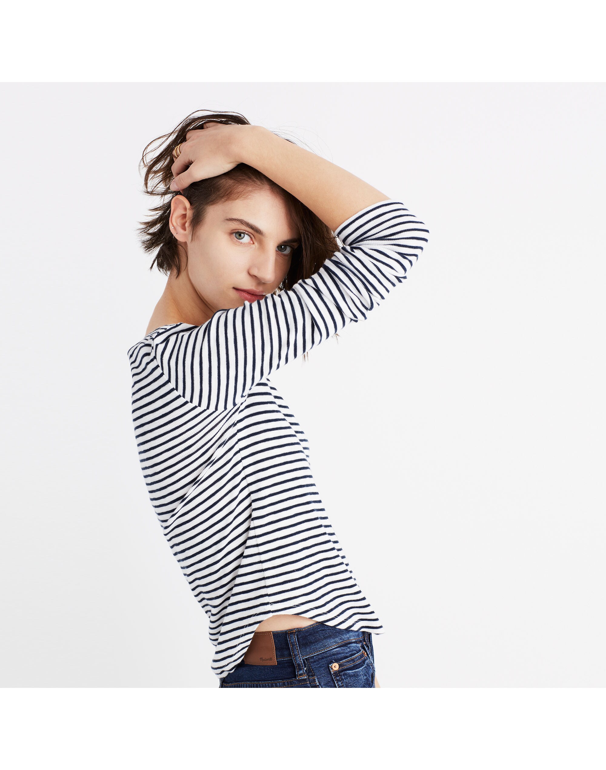 Sound Ribbed Crewneck Tee Kramer Stripe | Madewell