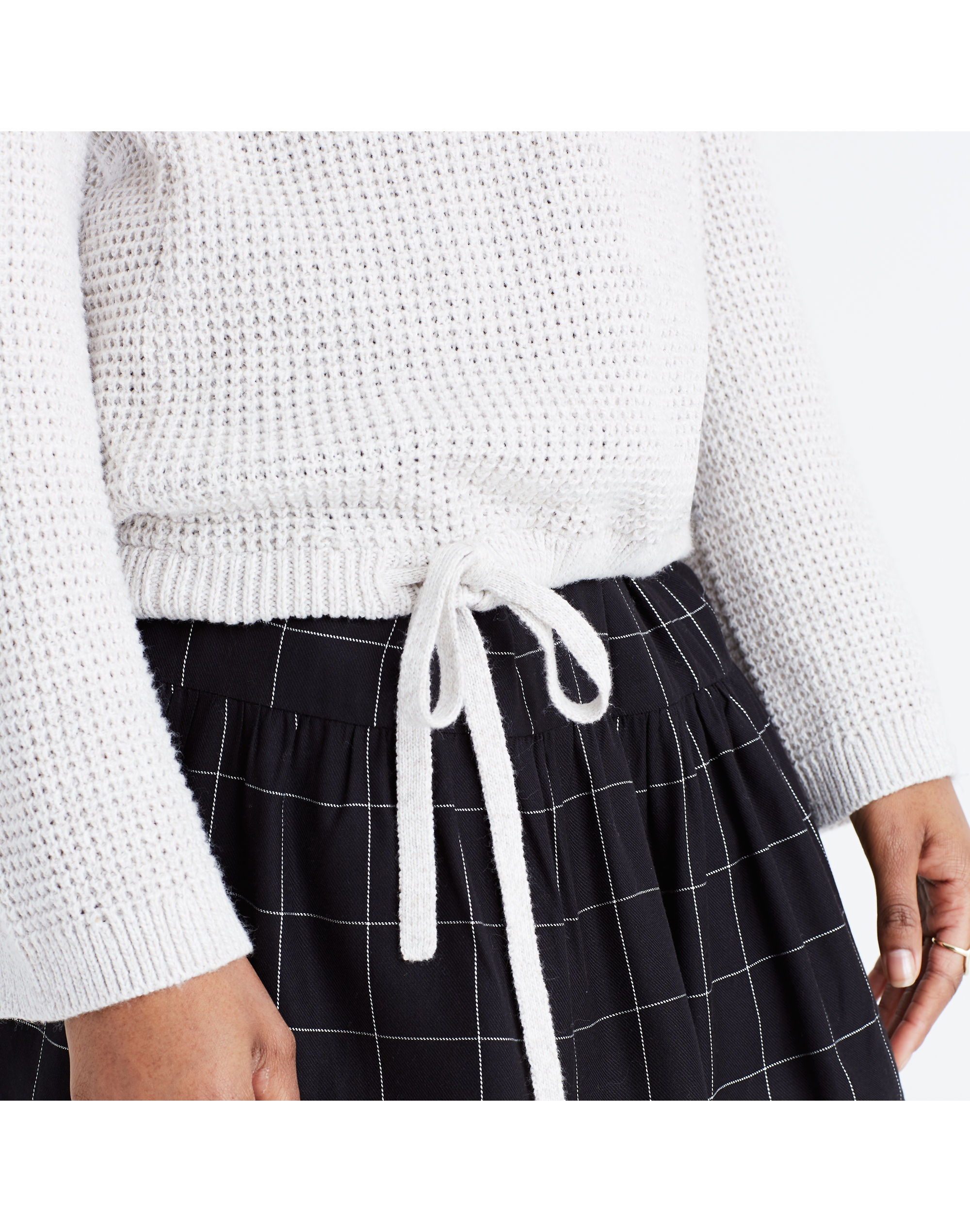 Wafflestitch Drawstring Sweater | Madewell