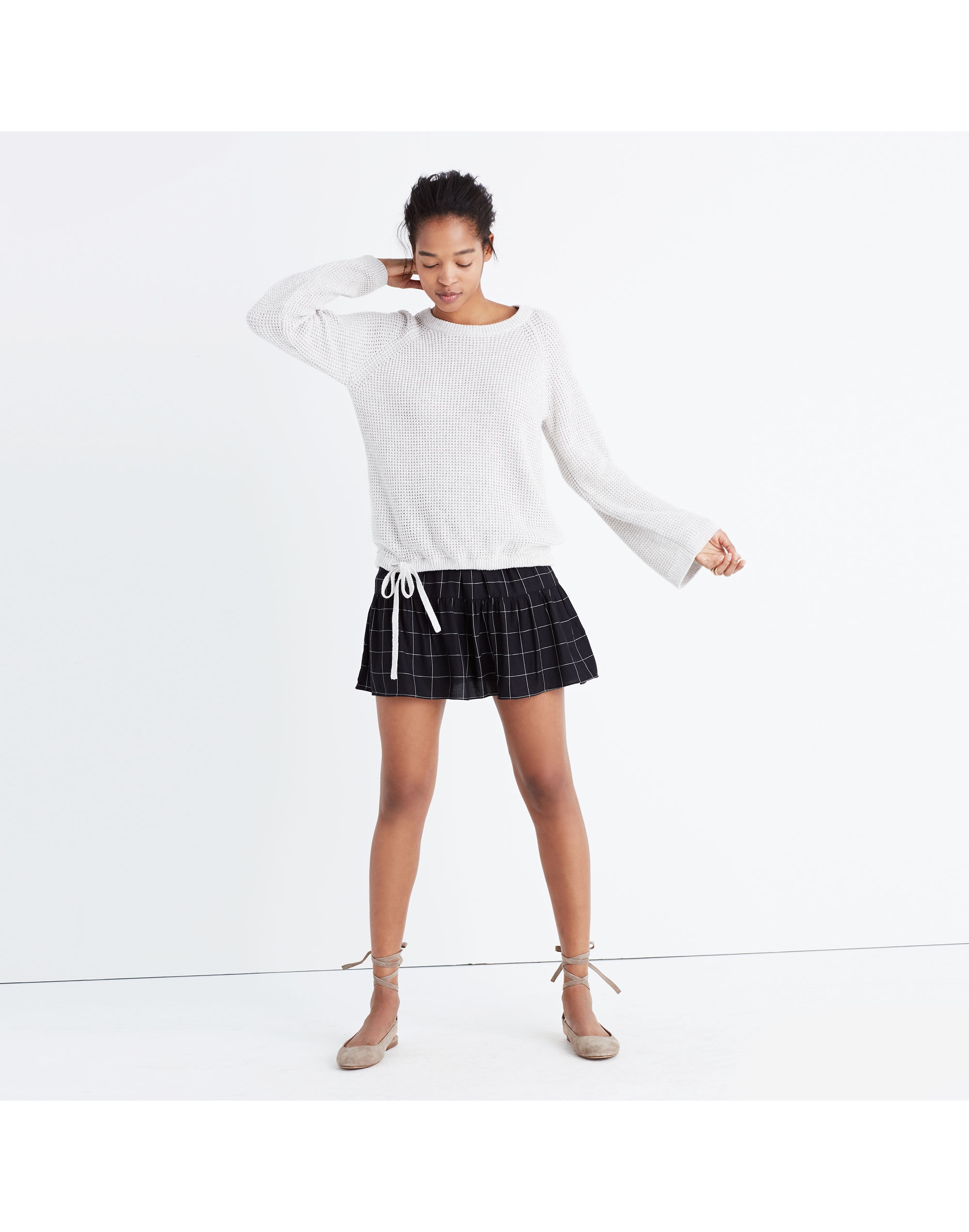 Wafflestitch Drawstring Sweater | Madewell