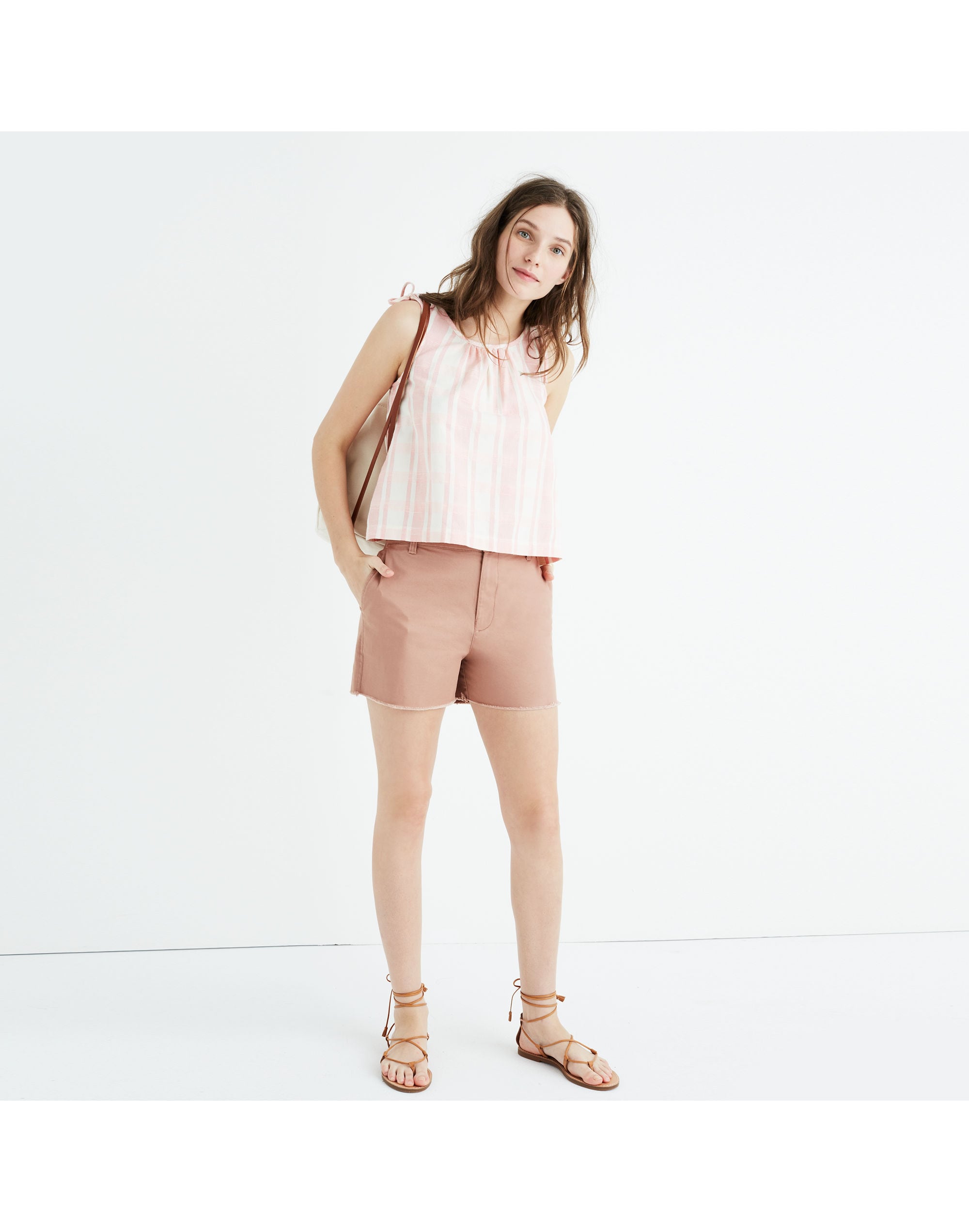 High-Rise Twill Shorts | Madewell