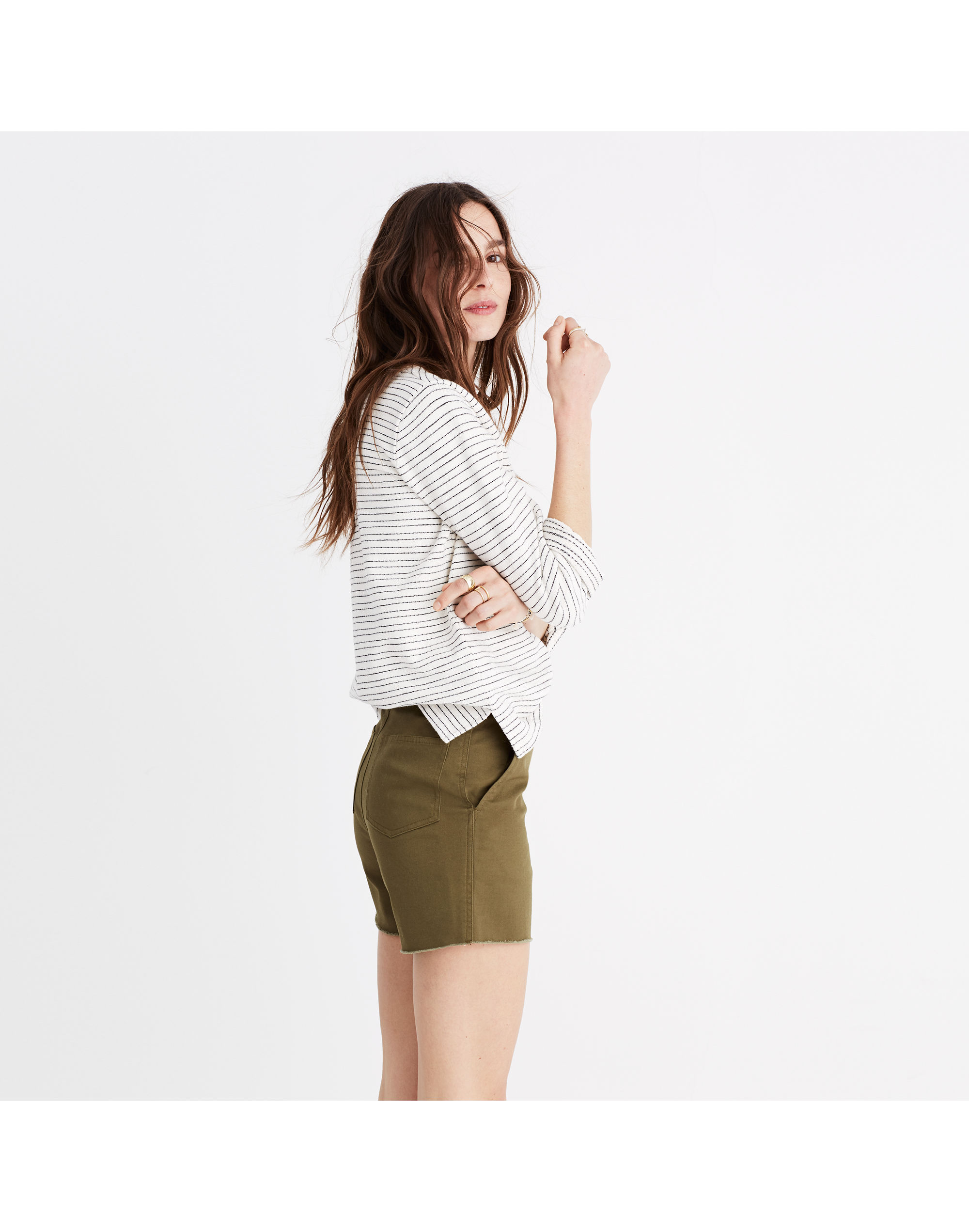 High-Rise Twill Shorts | Madewell