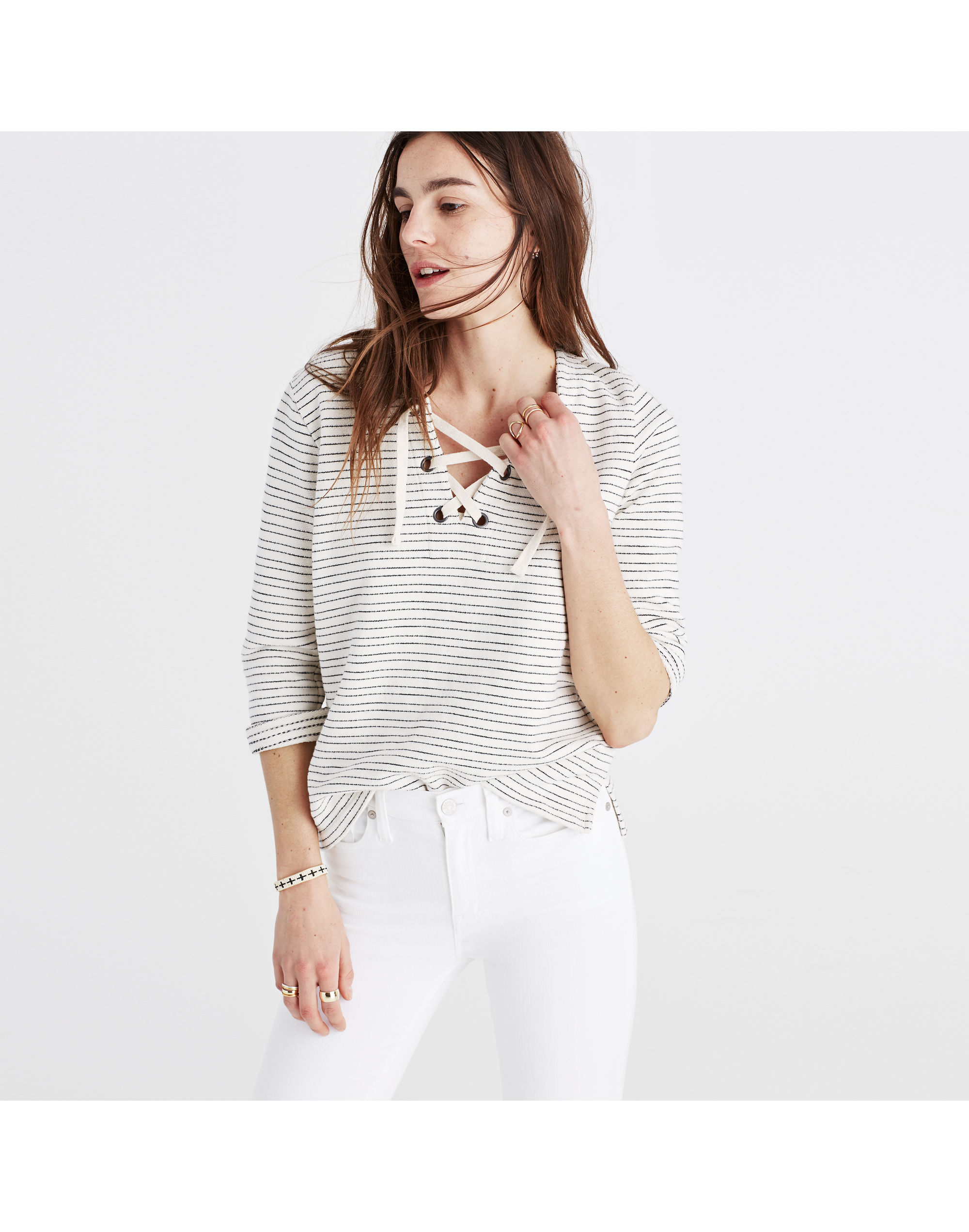 Striped Lace-Up Top | Madewell