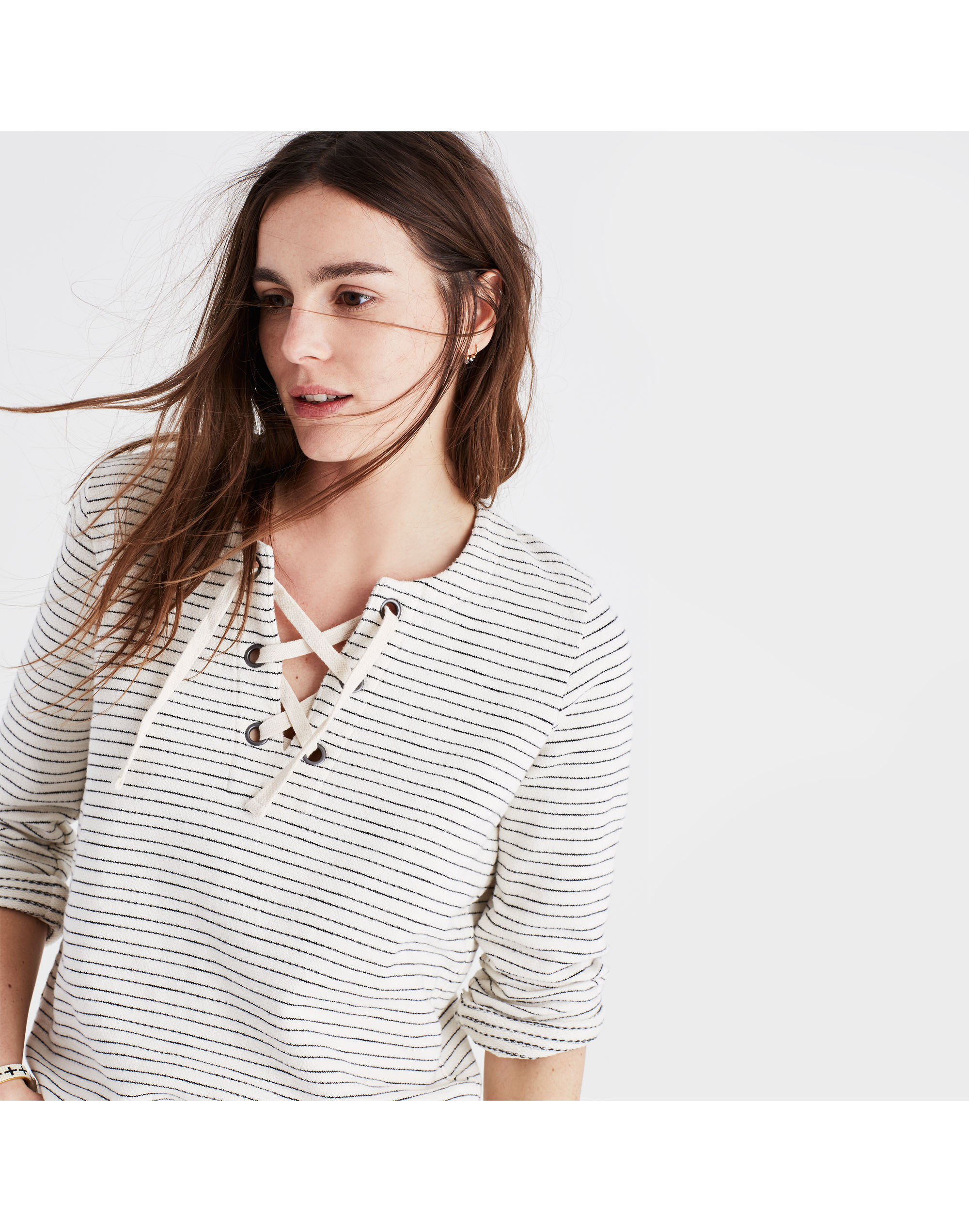 Striped Lace-Up Top | Madewell