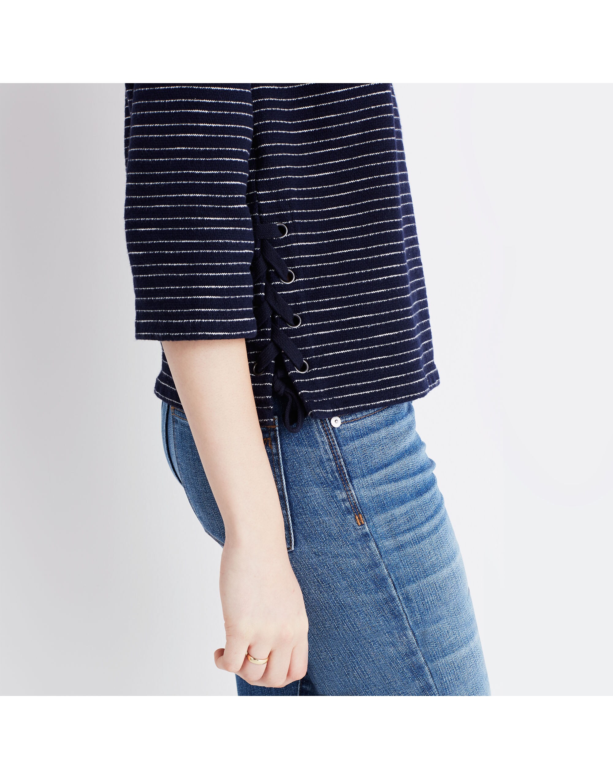 Striped Side-Lace Top | Madewell