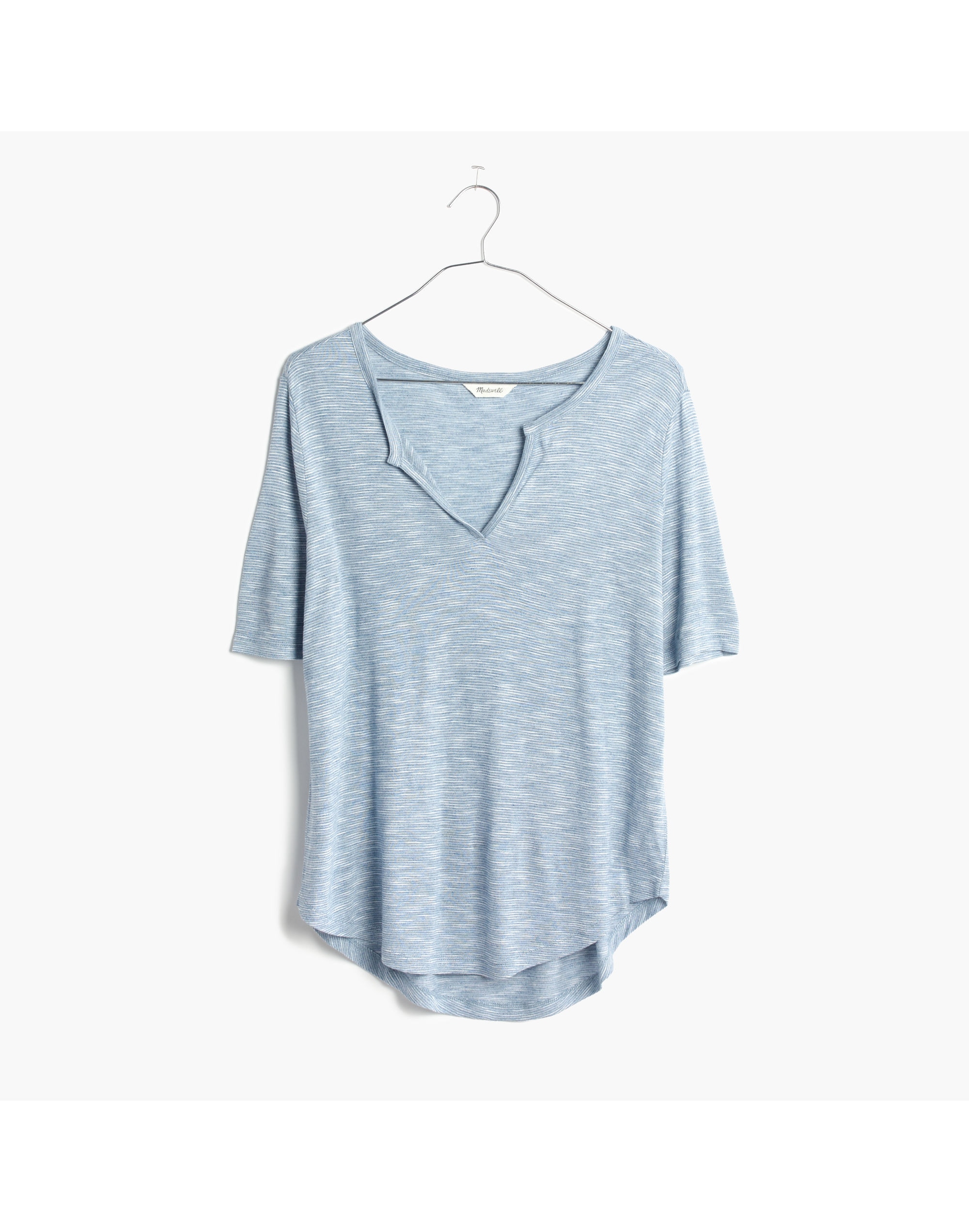 Anthem Split-Neck Tee in Vartan Stripe | Madewell