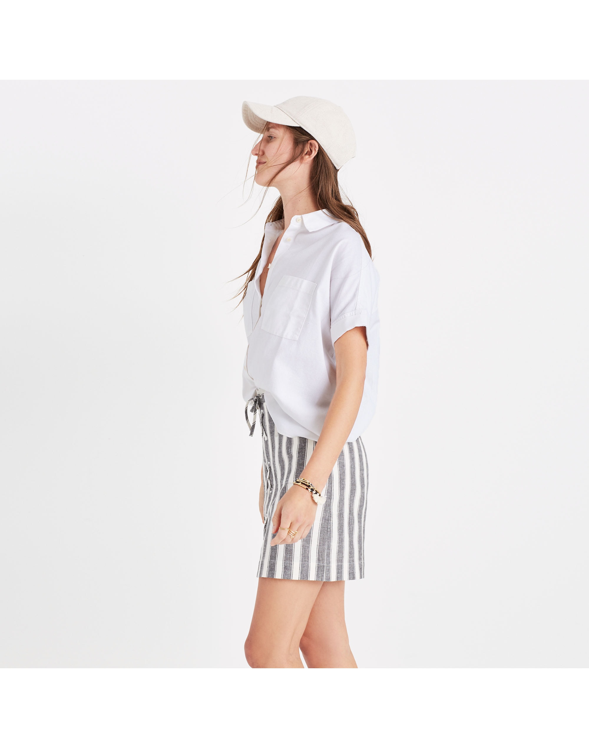 Striped Lace-Up Skirt | Madewell