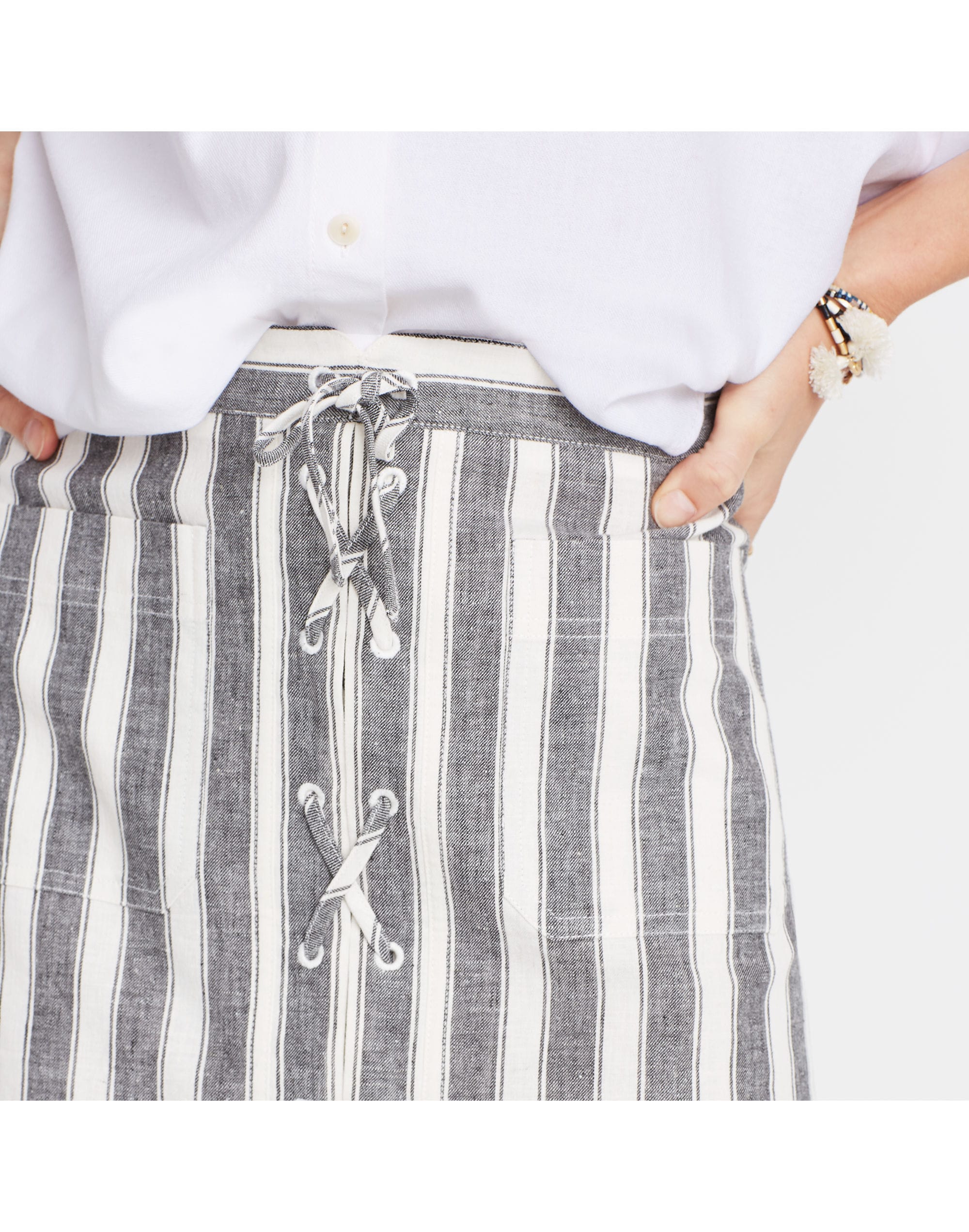 Striped Lace-Up Skirt | Madewell