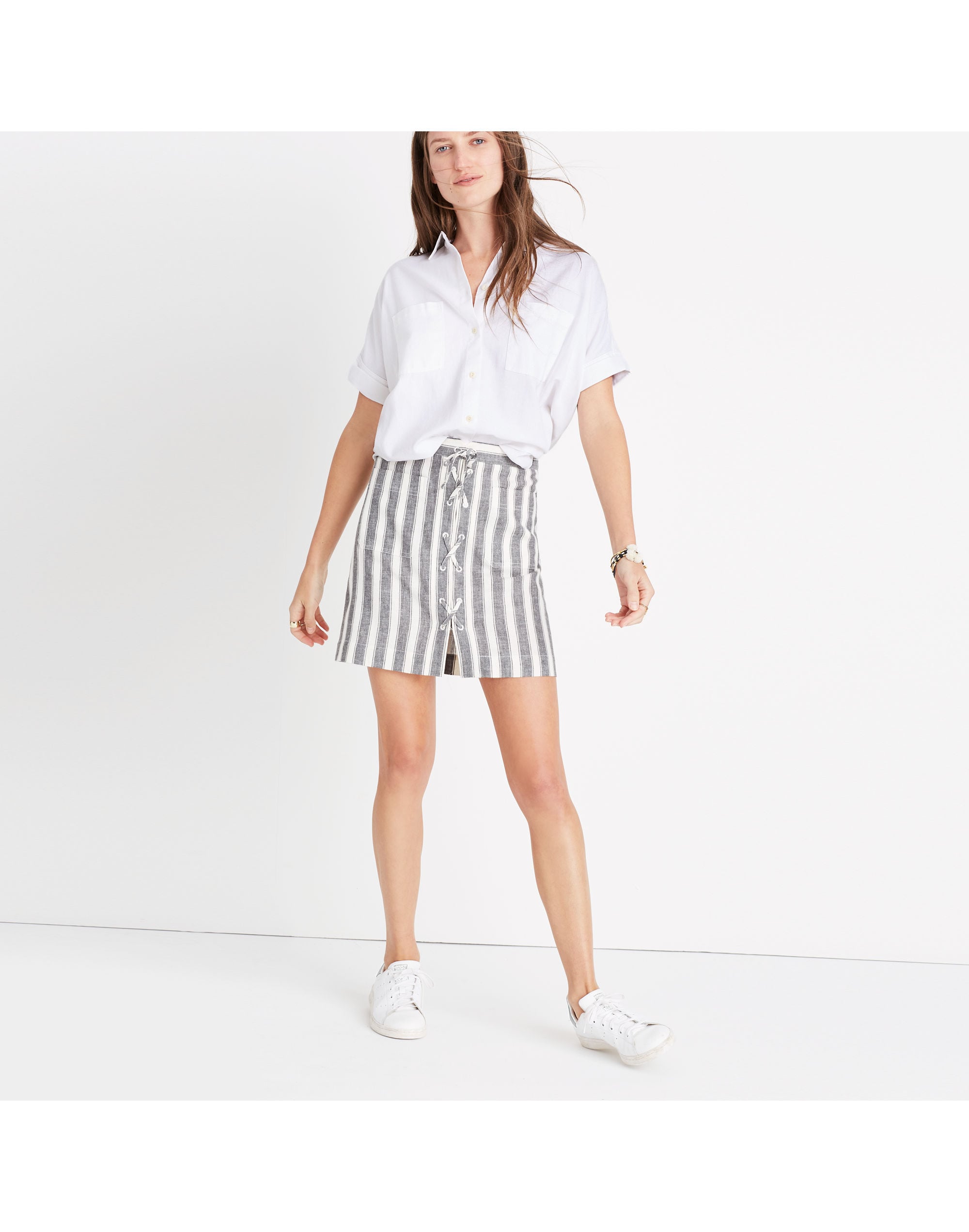 Striped Lace-Up Skirt | Madewell