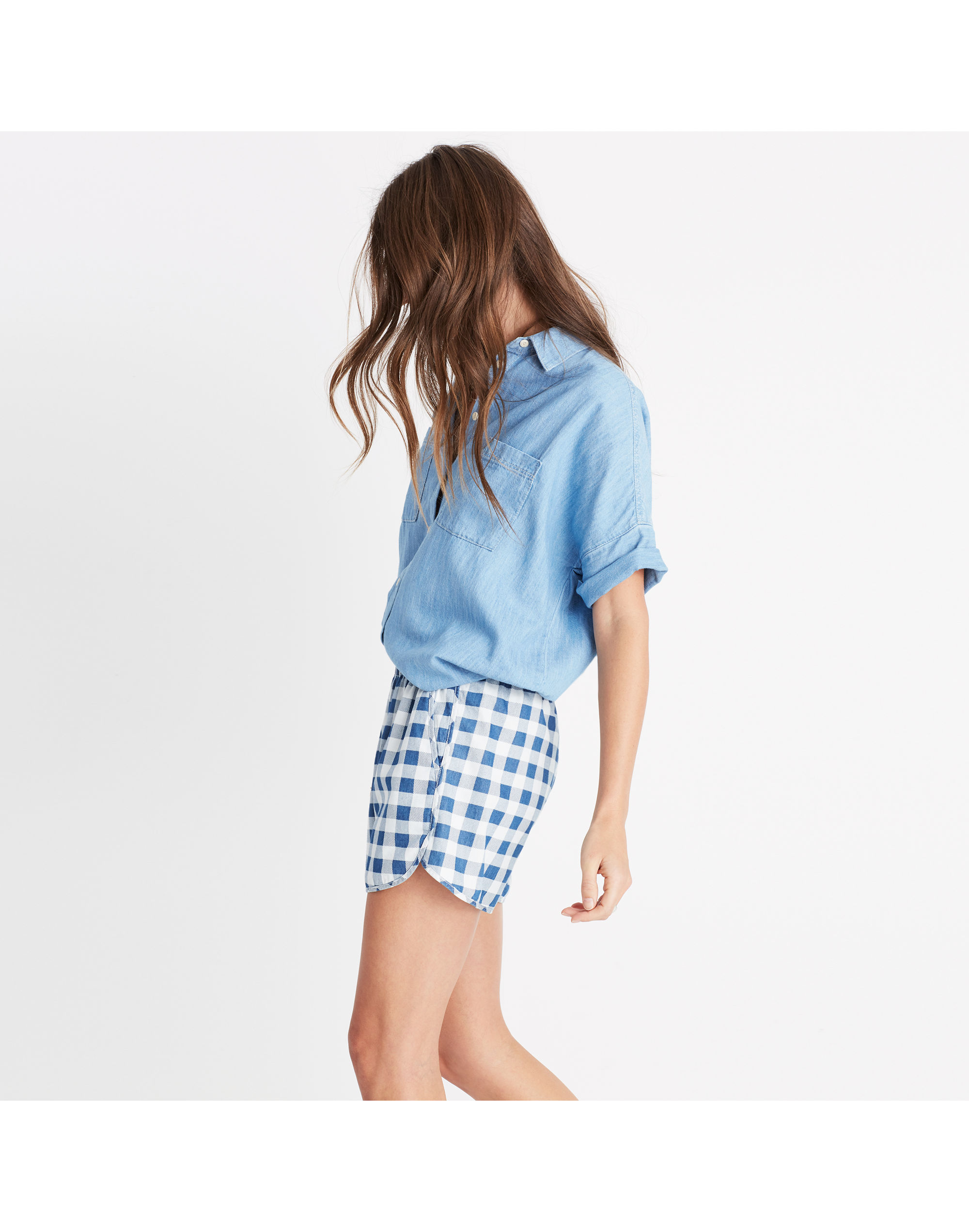 Pull-On Shorts in Gingham Check | Madewell