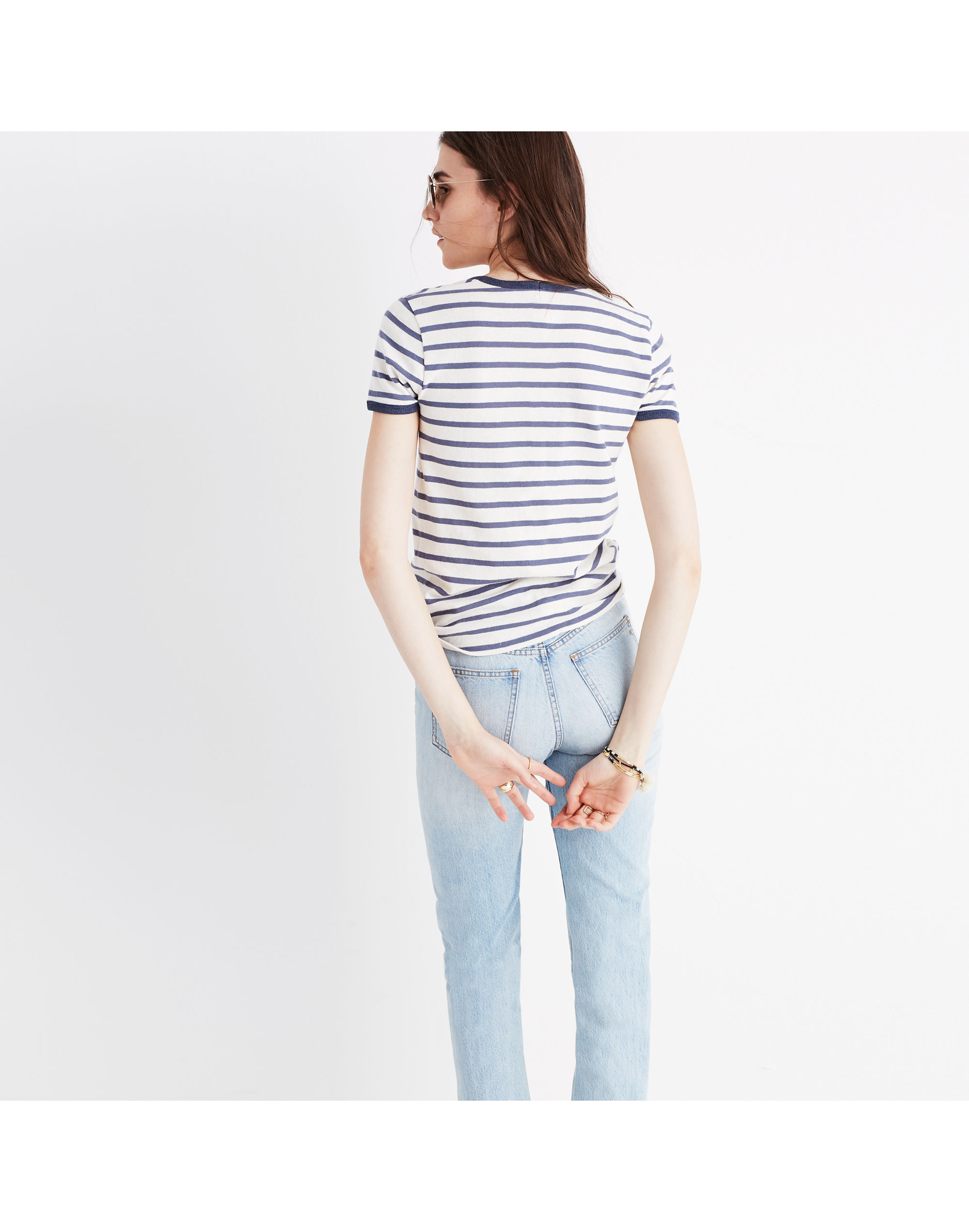 Recycled Cotton Ringer Tee in Harmon Stripe | Madewell