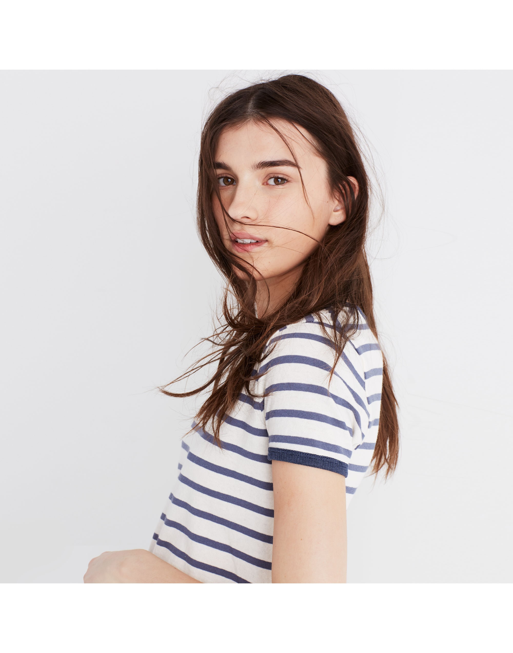 Recycled Cotton Ringer Tee in Harmon Stripe | Madewell