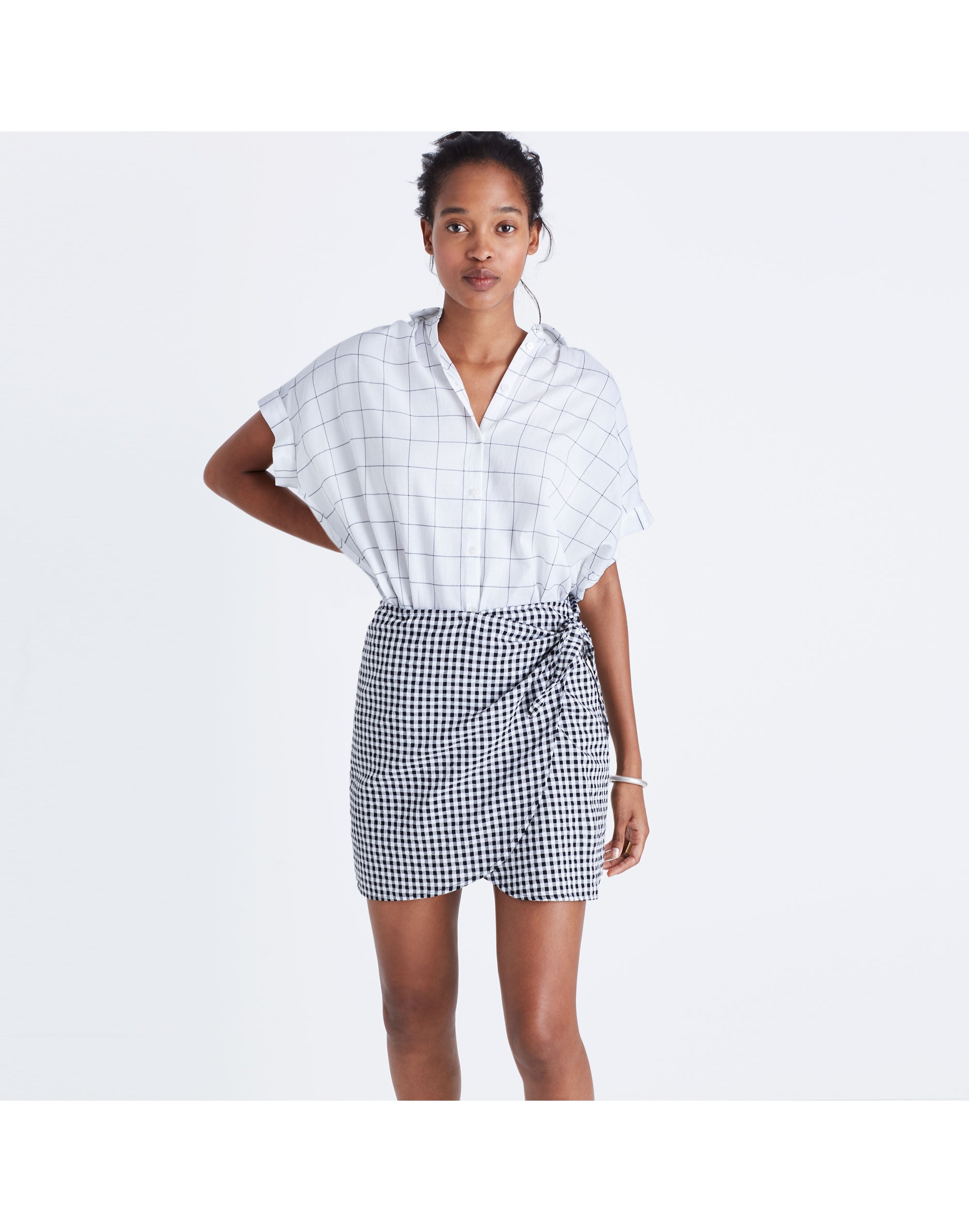 Gingham Side-Tie Skirt | Madewell