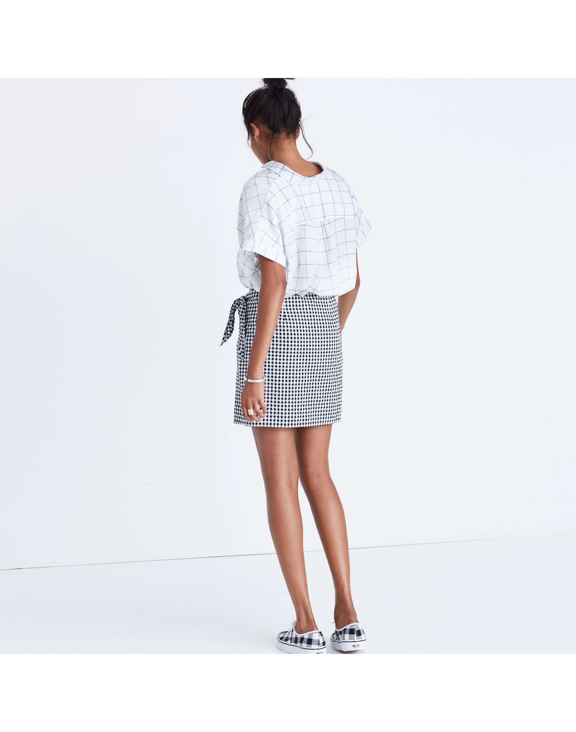 Gingham Side-Tie Skirt | Madewell