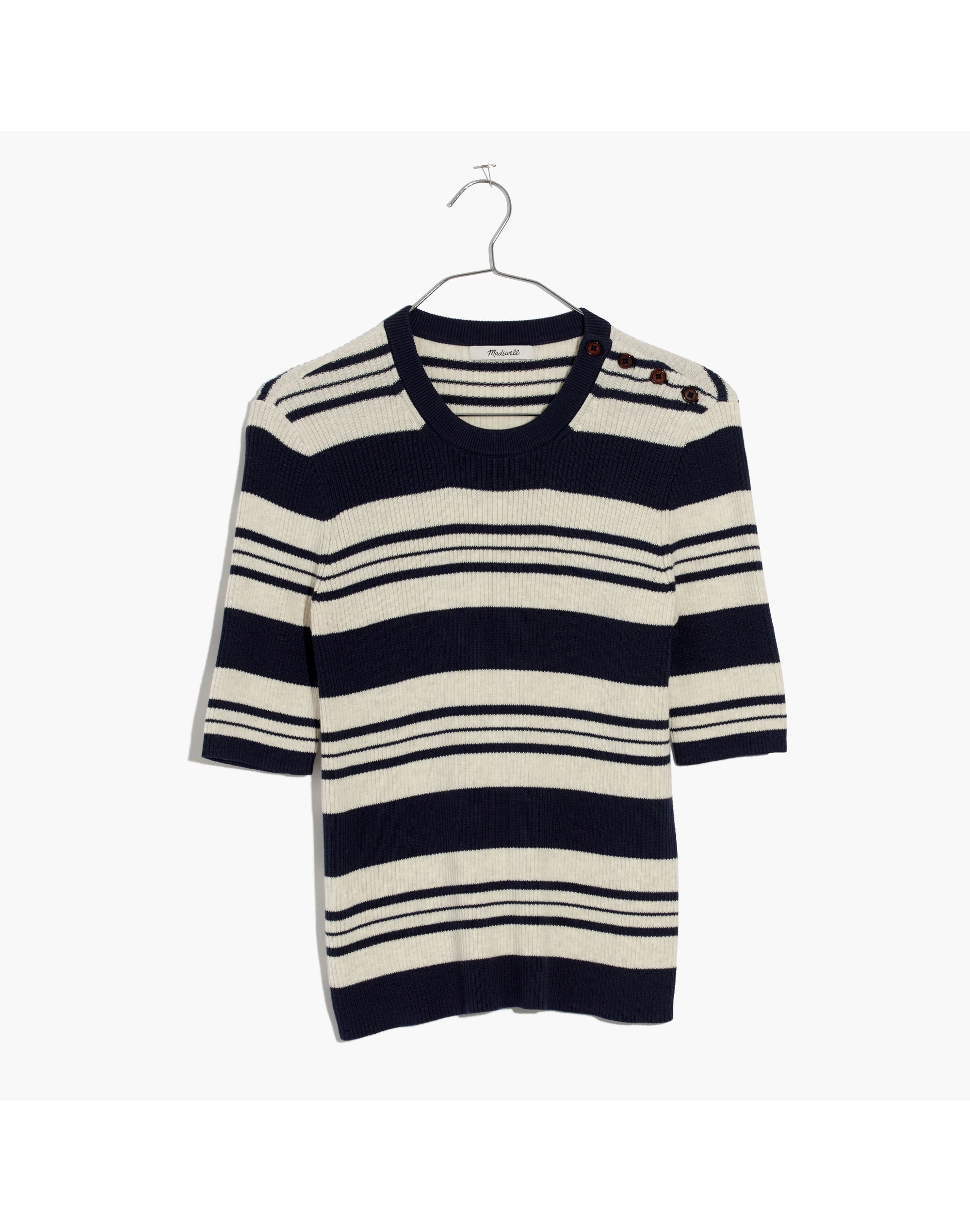 Ribbed Sweater Top in Stripe | Madewell