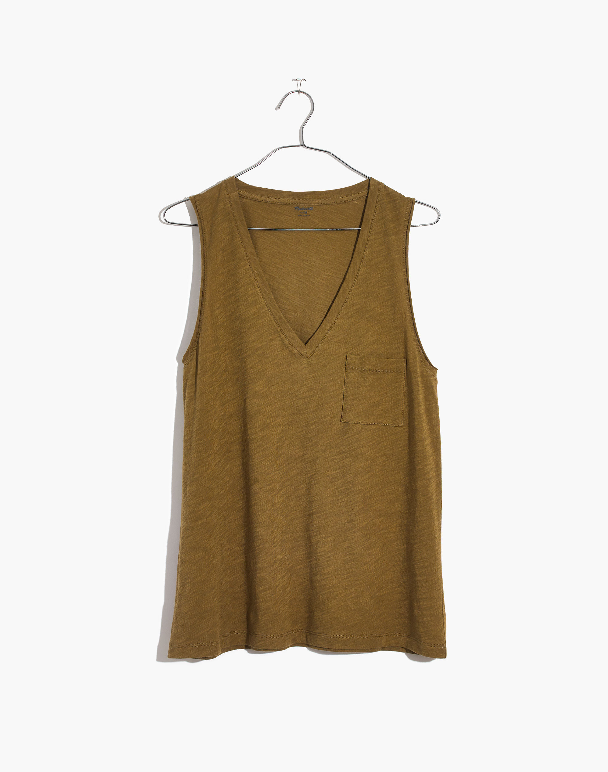 Whisper Cotton V-Neck Pocket Tank | Madewell