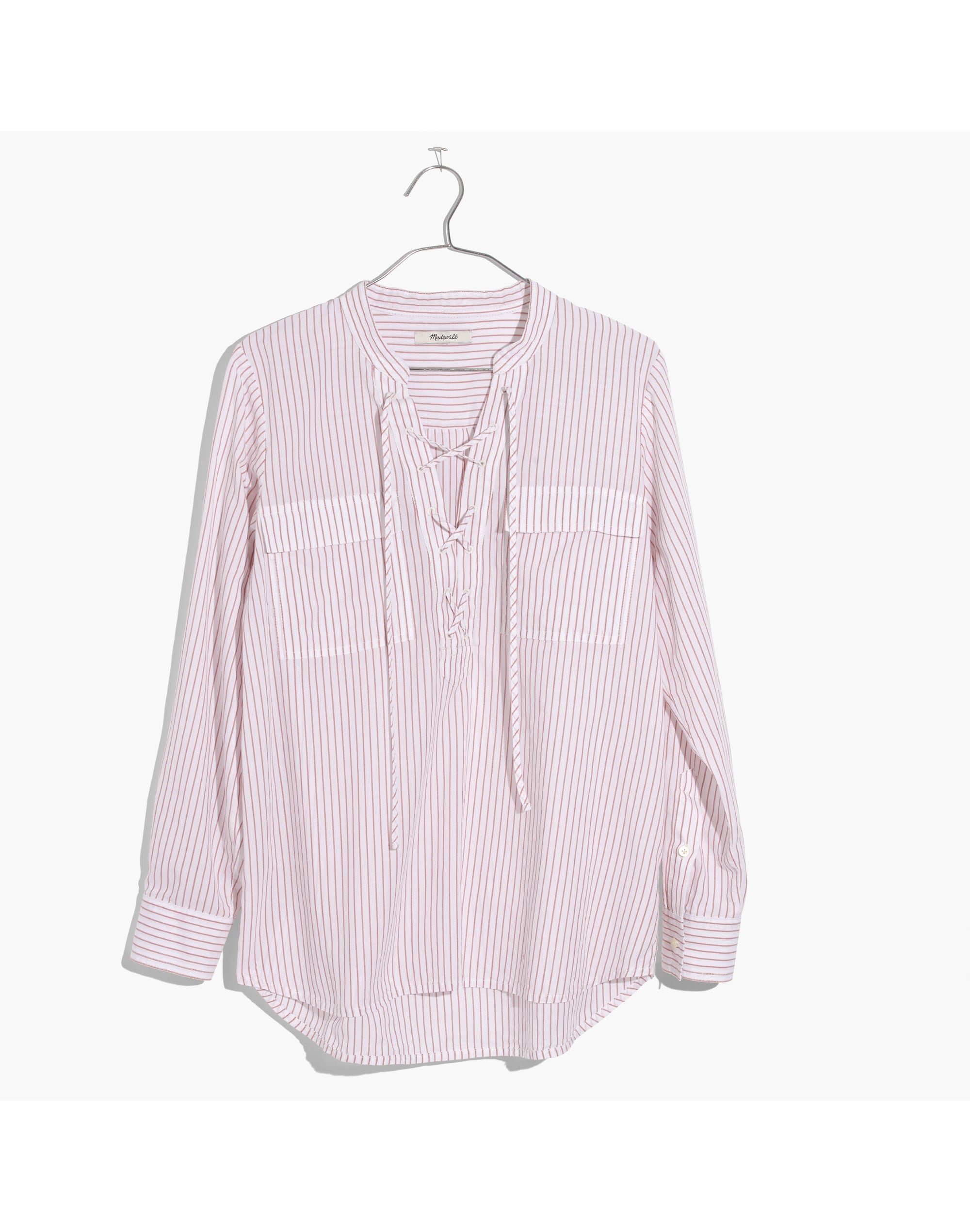 Terrace Lace-Up Shirt in Vera Stripe | Madewell