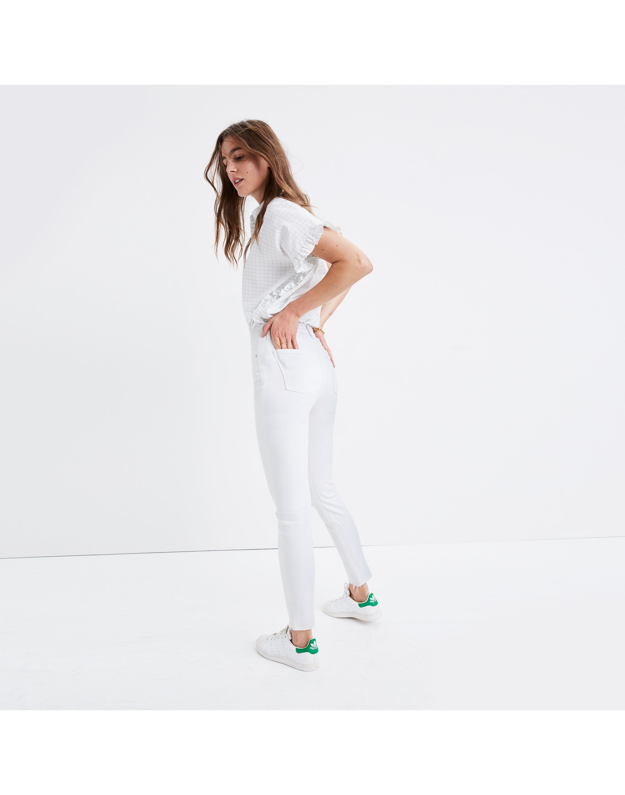 9" High-Rise Skinny Crop Jeans Pure White: Destructed Edition | Madewell