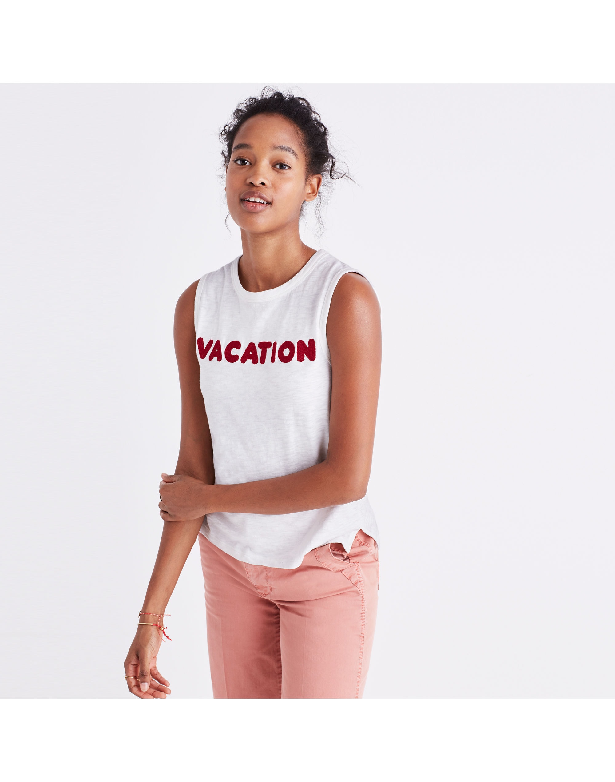 Embroidered Vacation Tank Top | Madewell