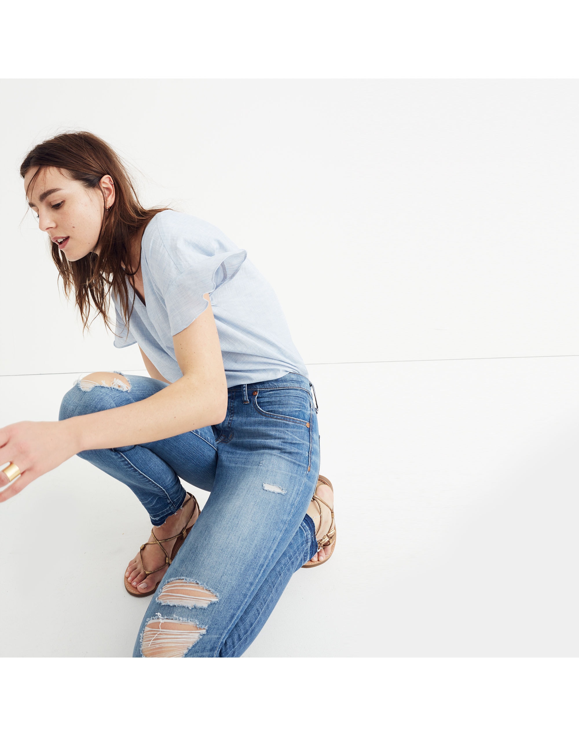 9" High-Rise Skinny Jeans in Winifred Wash: Drop-Hem Edition | Madewell