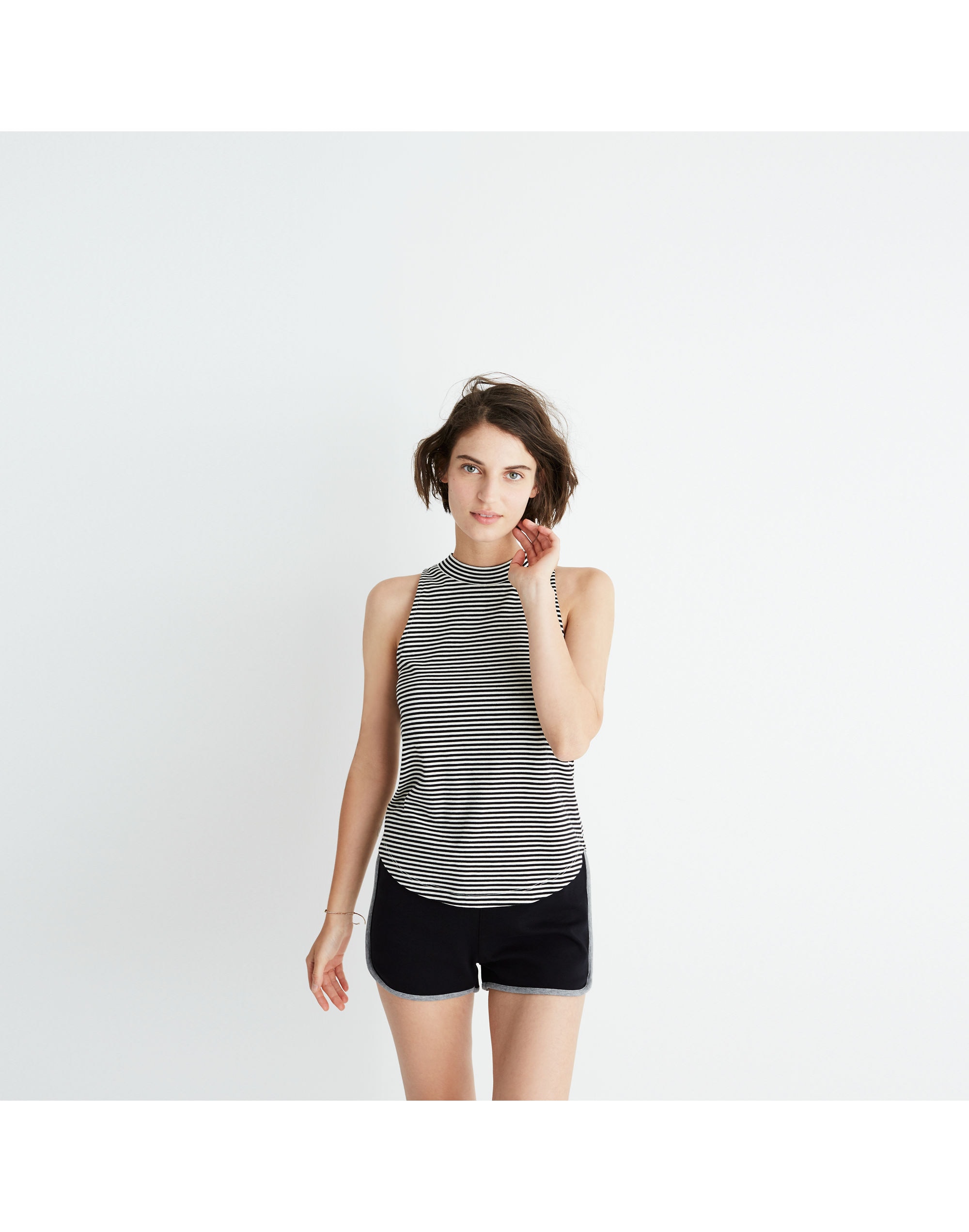 Mockneck Shirttail Tank Top Stripe | Madewell