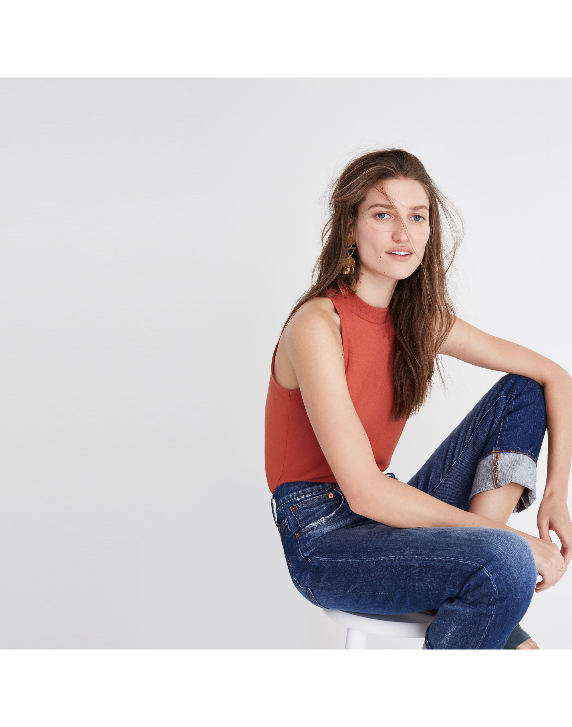 Mockneck Shirttail Tank Top | Madewell