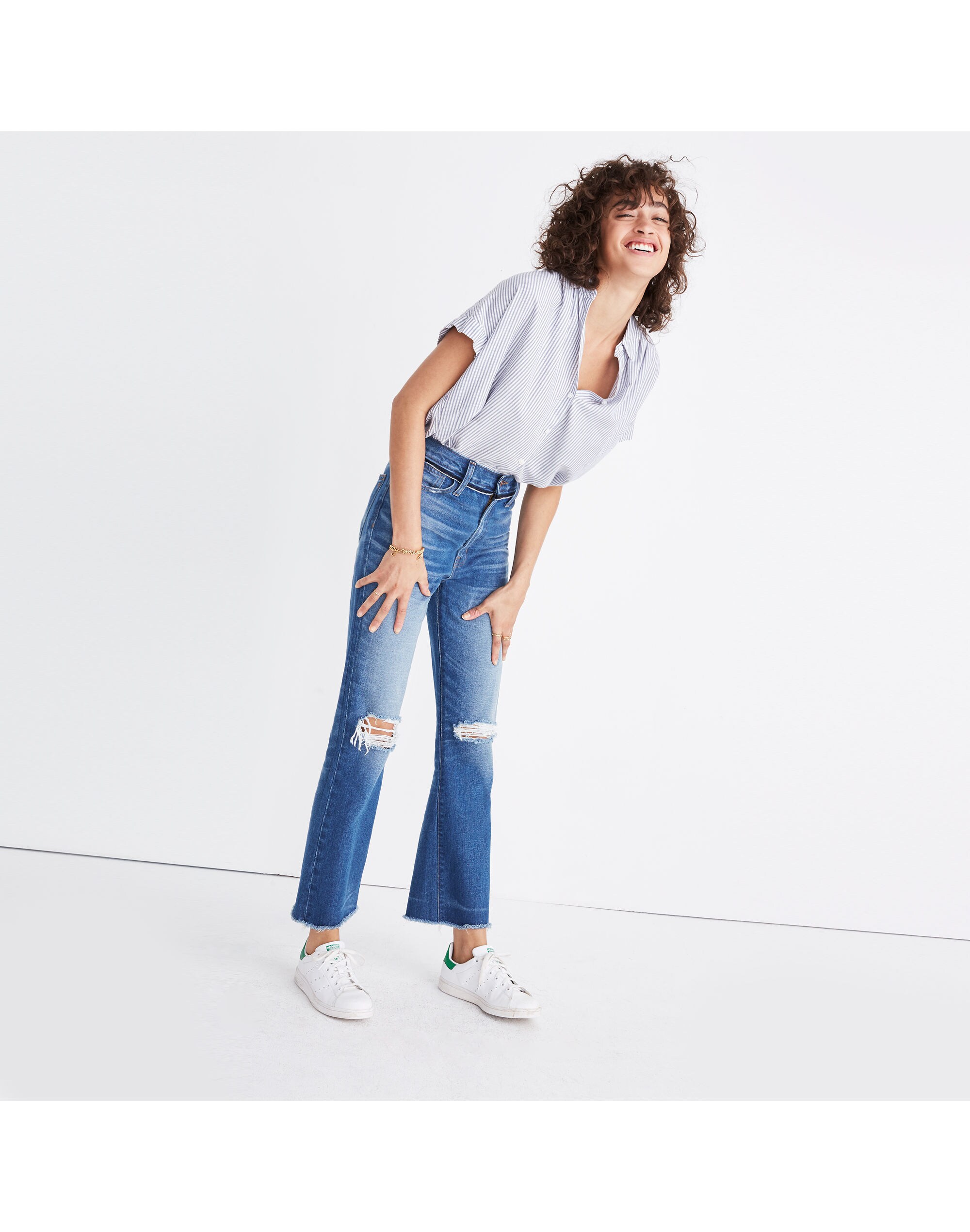 Retro Crop Bootcut Jeans: Knee-Rip Edition | Madewell