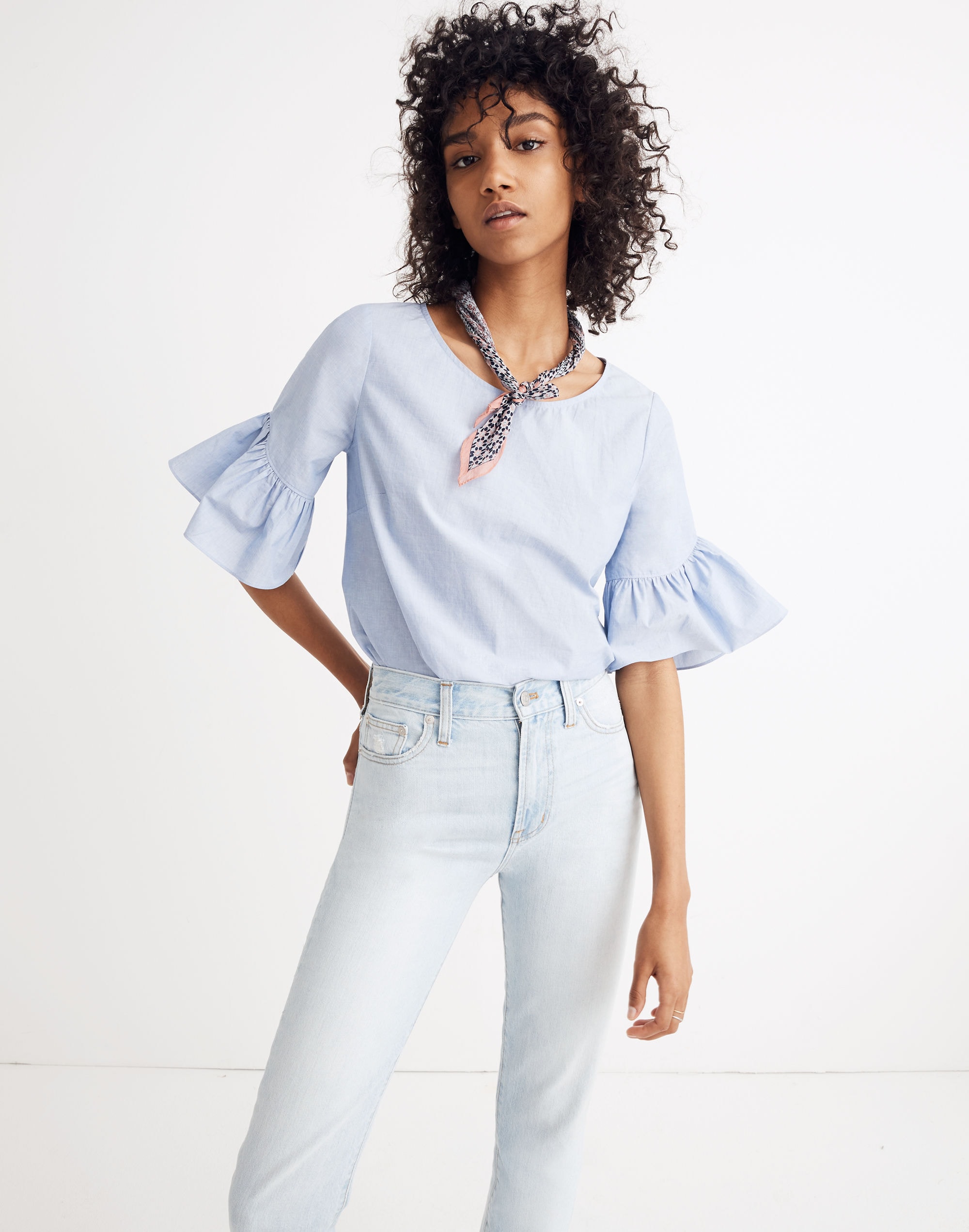 H&m ruffle sleeve clearance top