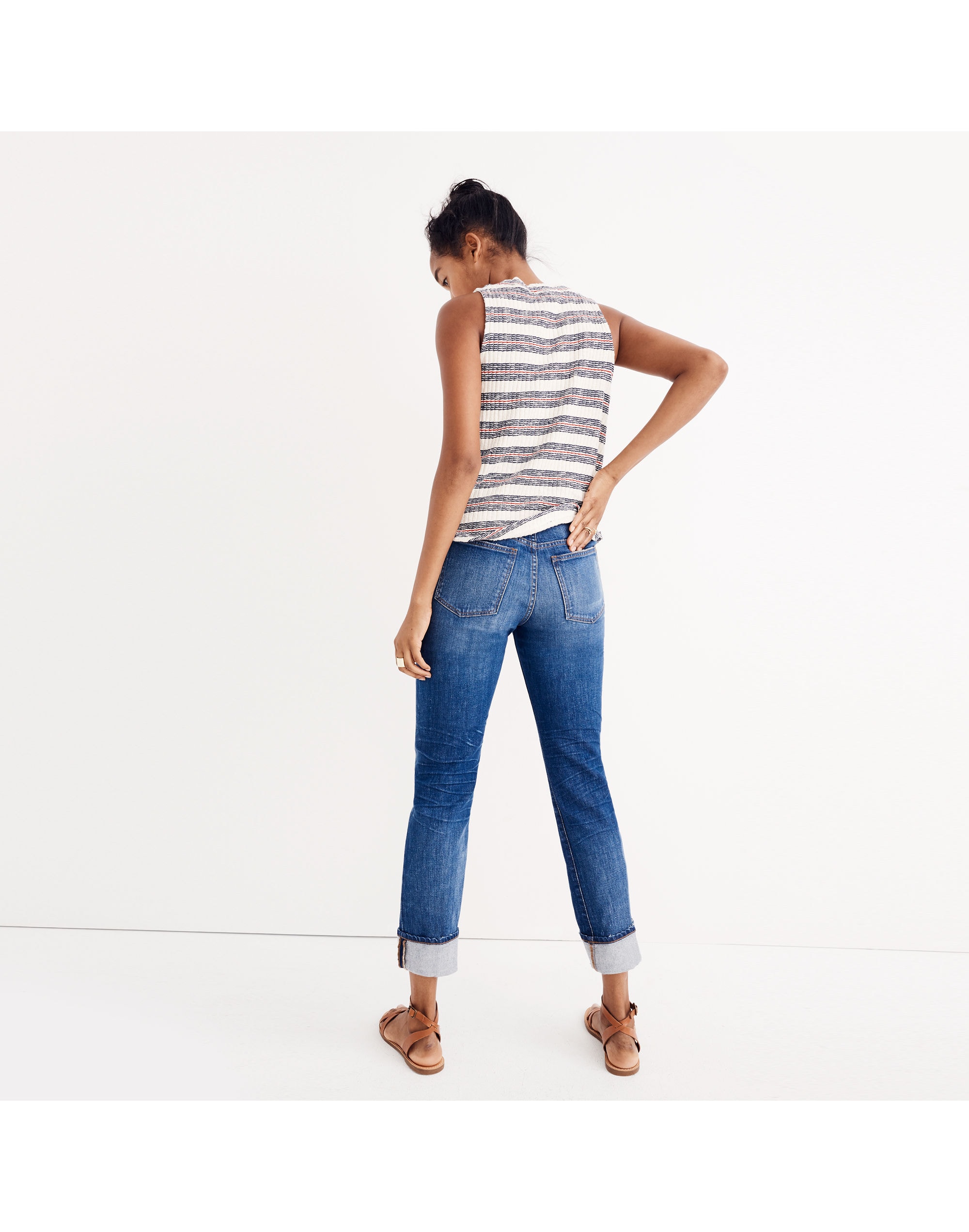 Mockneck Tank Top in Lawton Stripe | Madewell