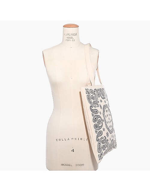 Vintage Christian Dior White Oblique Logo Canvas Tote Bag Handles