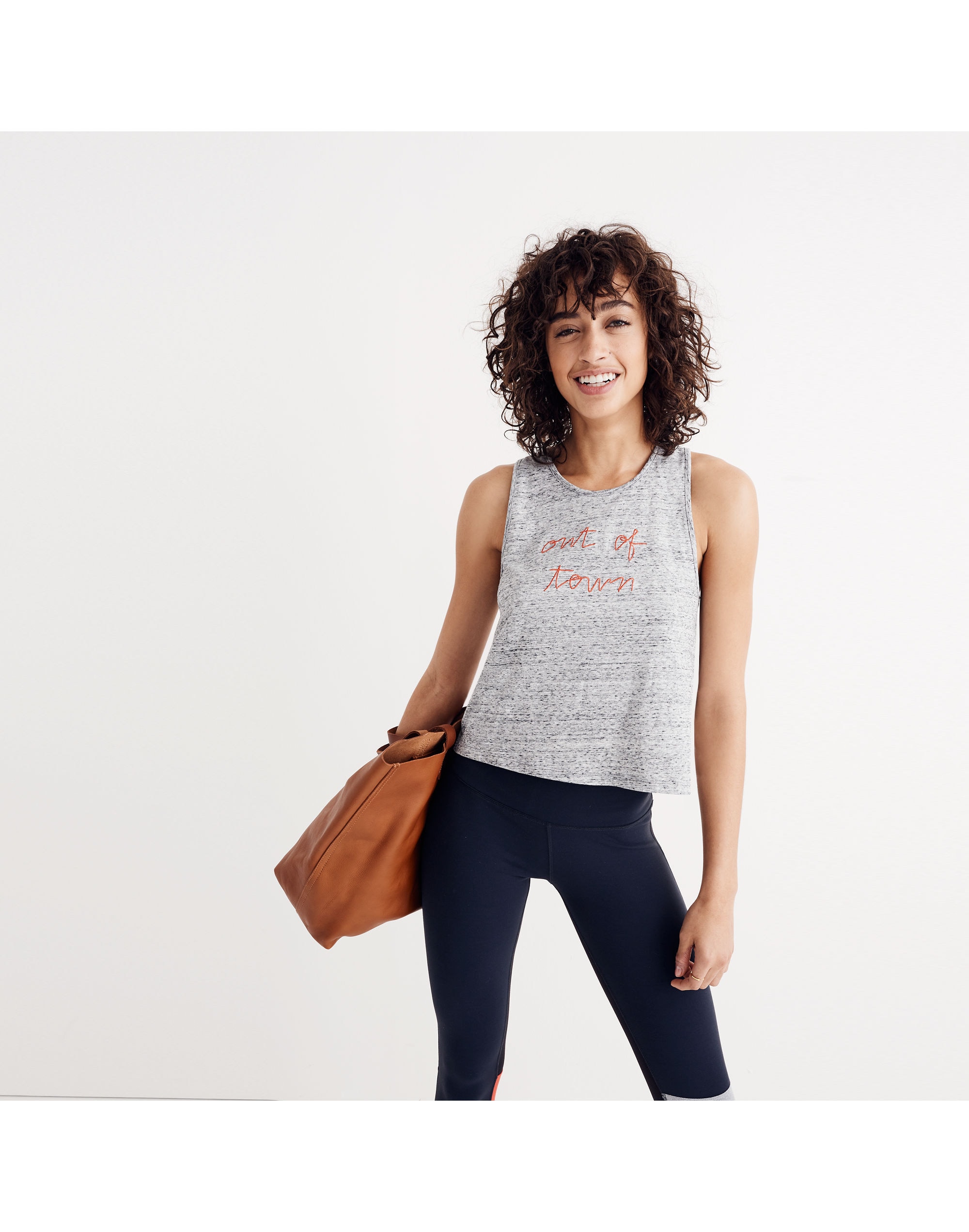 Embroidered Out of Town Racerback Tank Top | Madewell