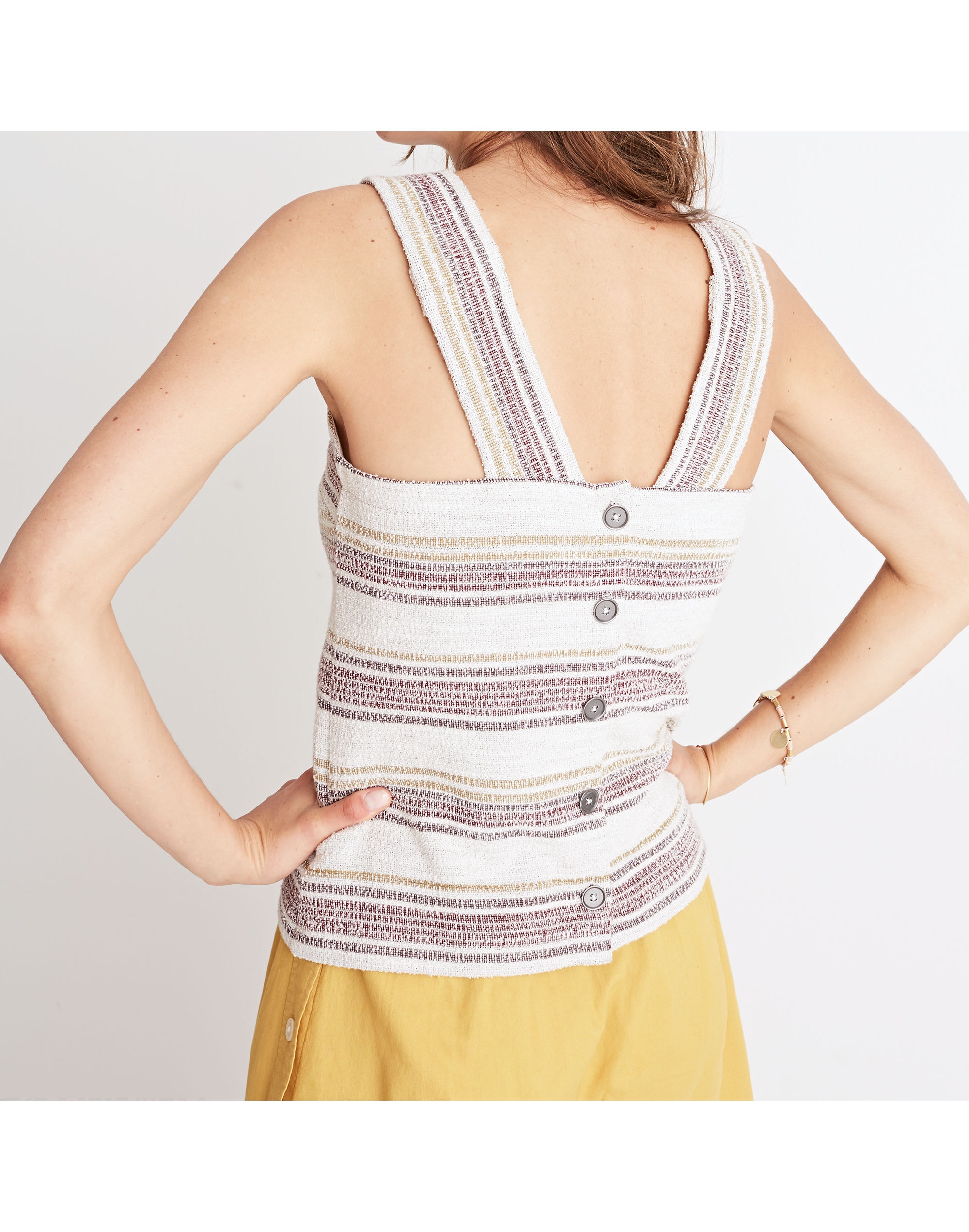 Apron Button-Back Tank Top in Stripe | Madewell