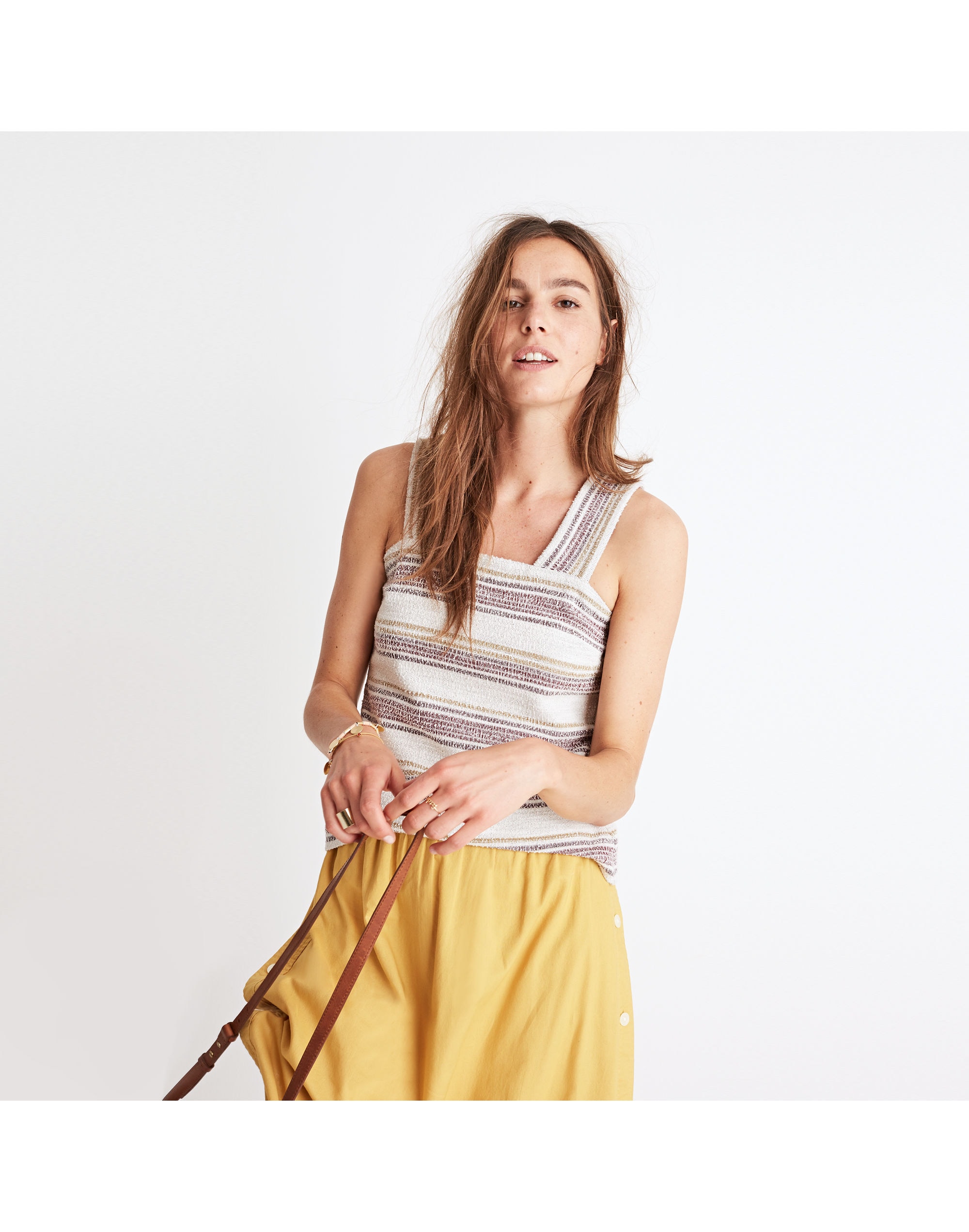 Apron Button-Back Tank Top Stripe | Madewell