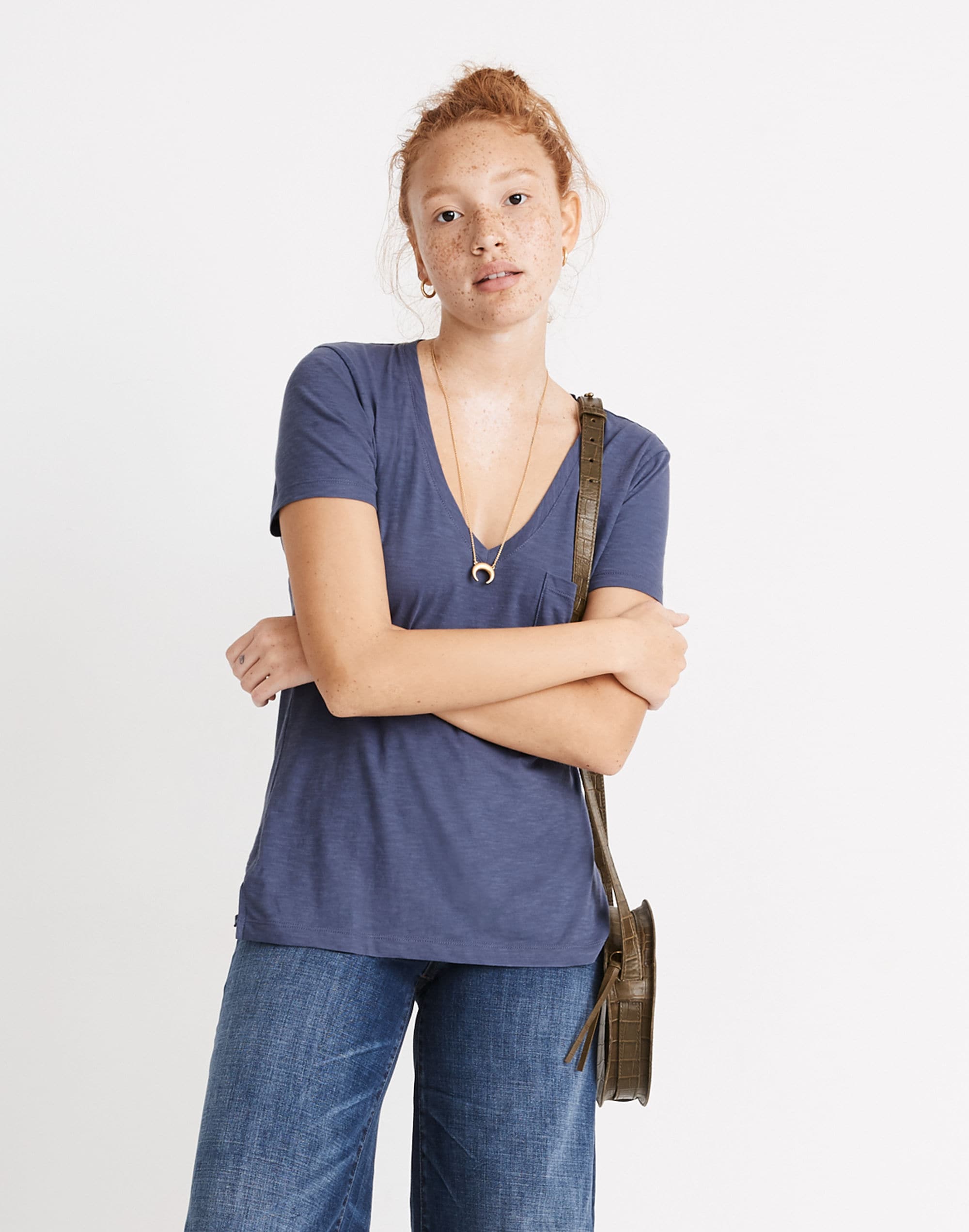 Whisper Cotton V-Neck Pocket Tee | Madewell