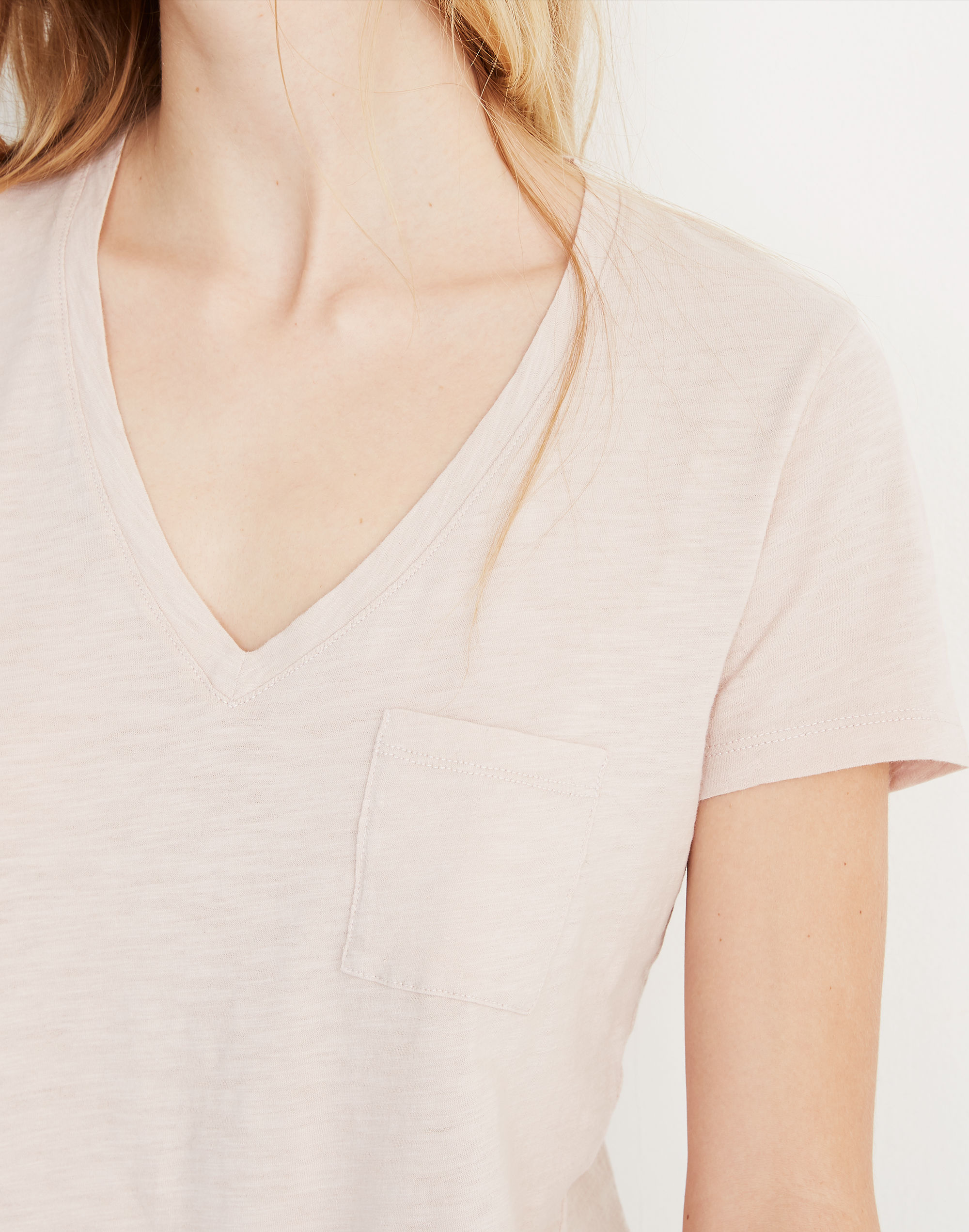 Whisper Cotton V-Neck Pocket Tee | Madewell