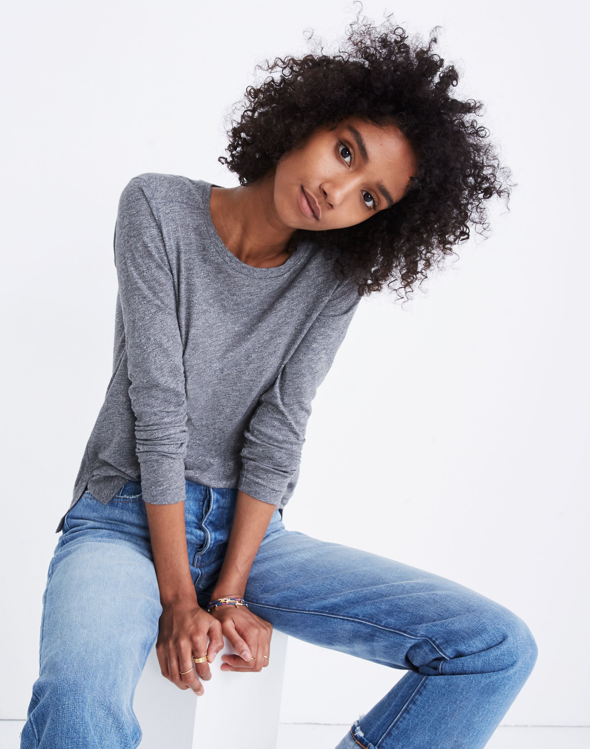 Whisper Cotton Long-Sleeve Crewneck Tee | Madewell