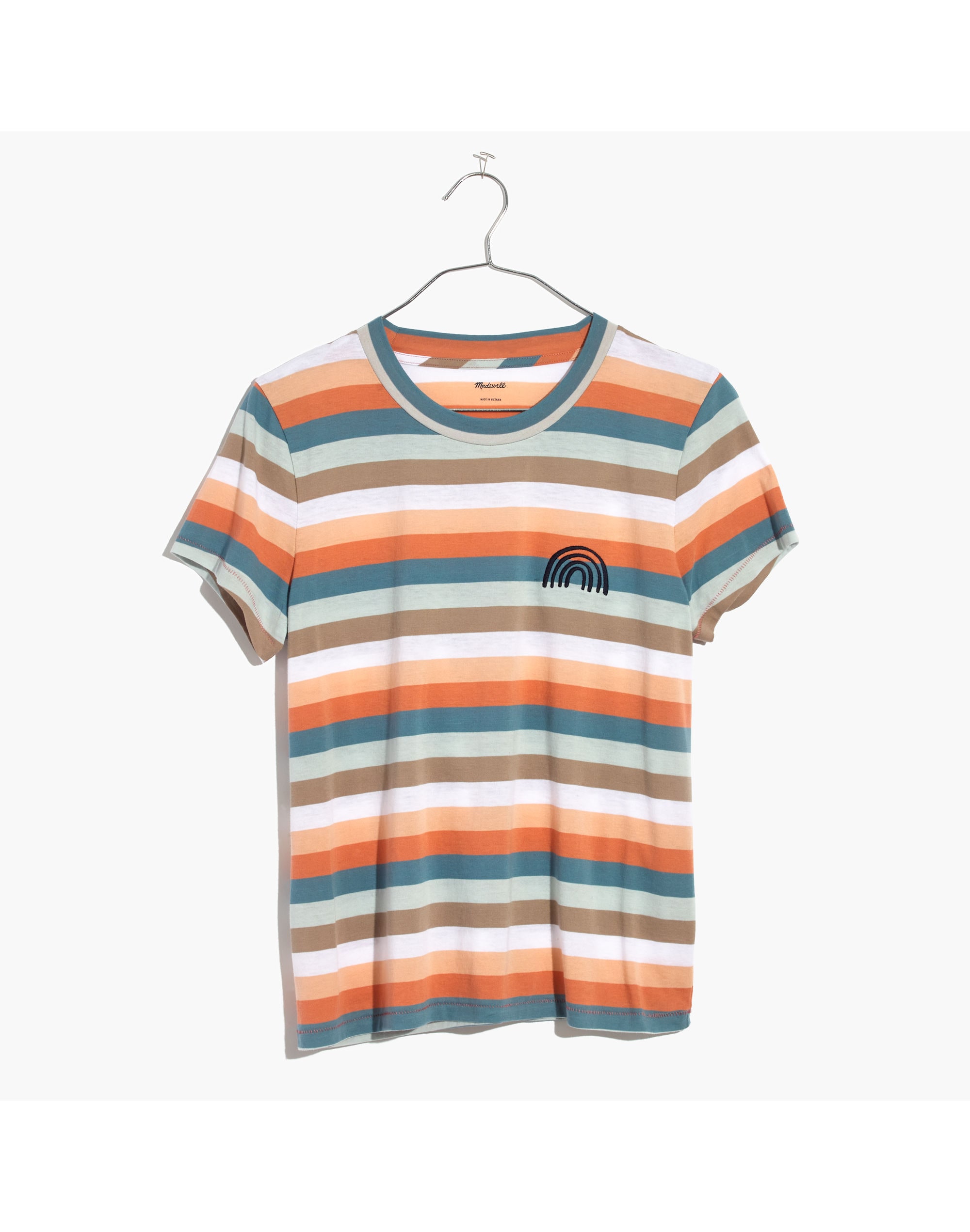 Embroidered Rainbow Striped Tee | Madewell