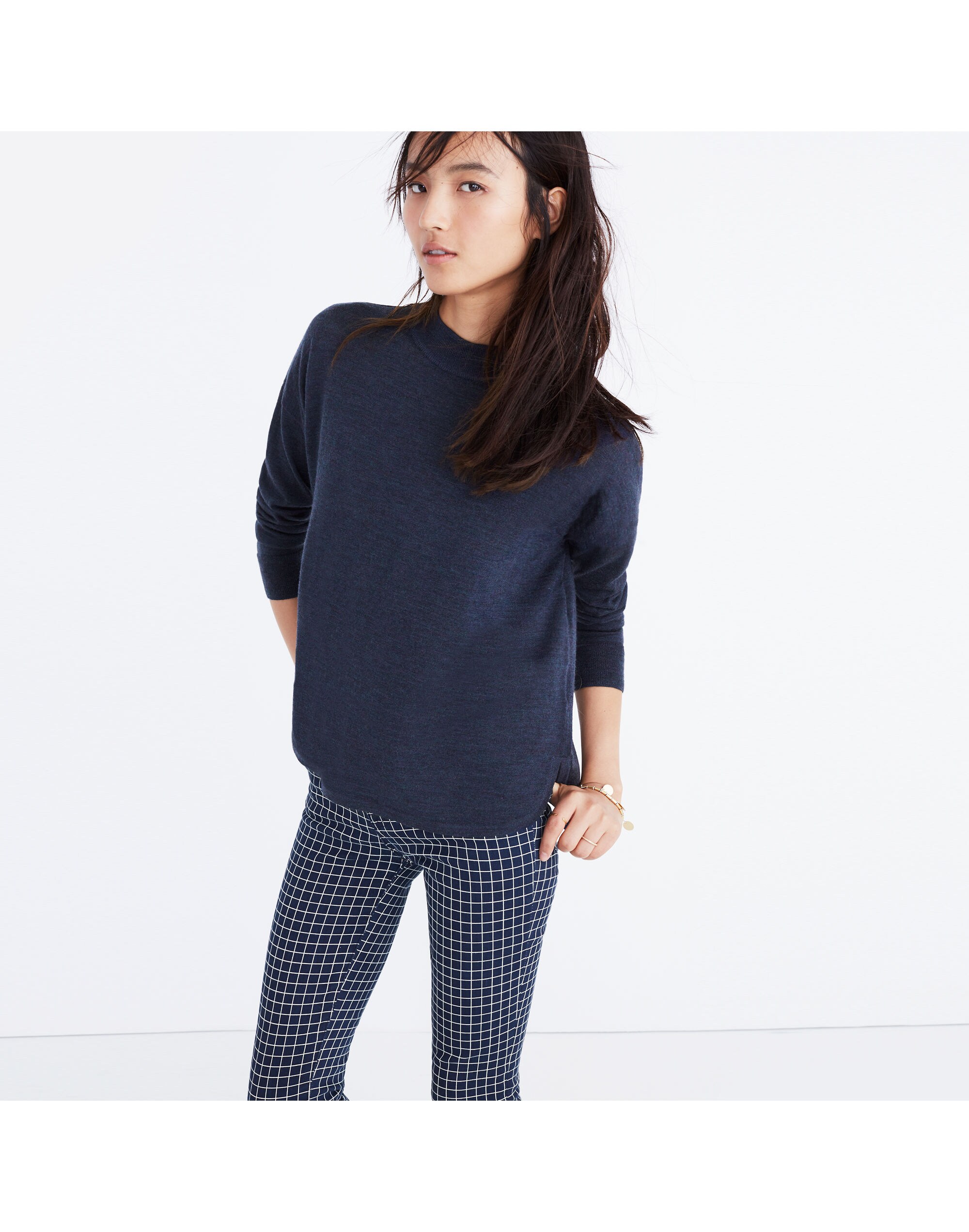 Mockneck Boxy Pullover Sweater | Madewell